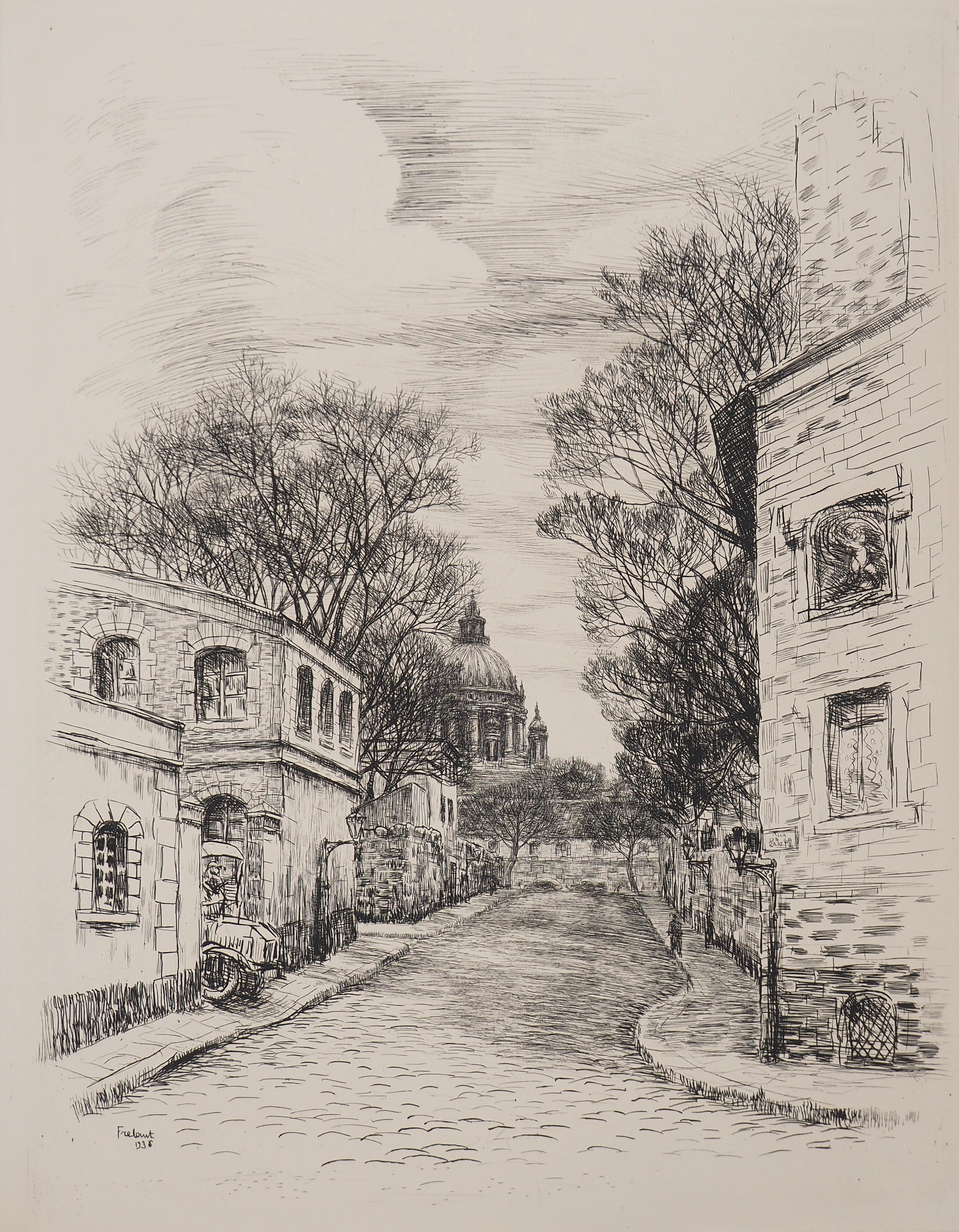 Jean FRELAUT : De Sante aux Gobellins, Gravure originale signée