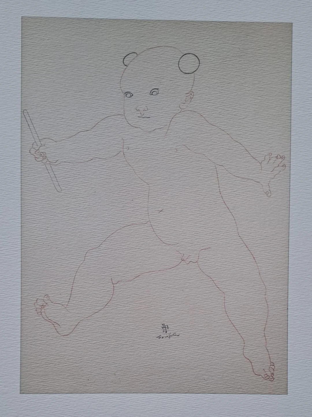 Léonard Foujita (d’après) - Le jeune guerrier au loup - Impression