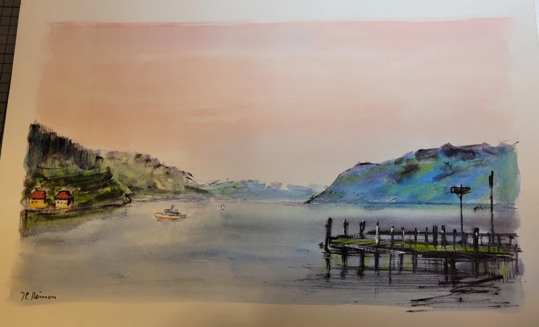 Jean Pierre REMON - Saint Gingolph, 1998 - Aquarelle