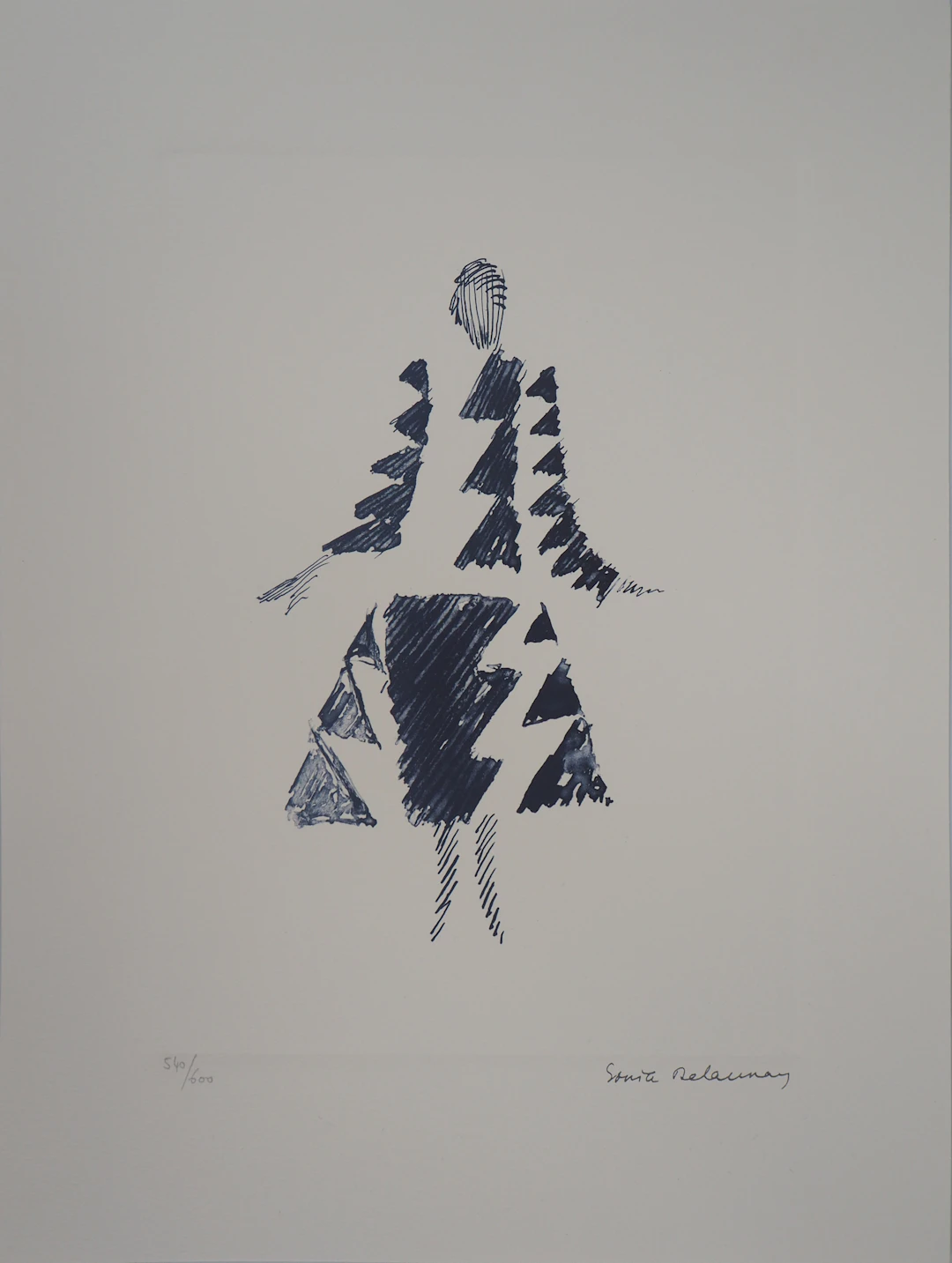 Sonia DELAUNAY (d’après) : Robe rythmes-triangles - Lithographie Signée