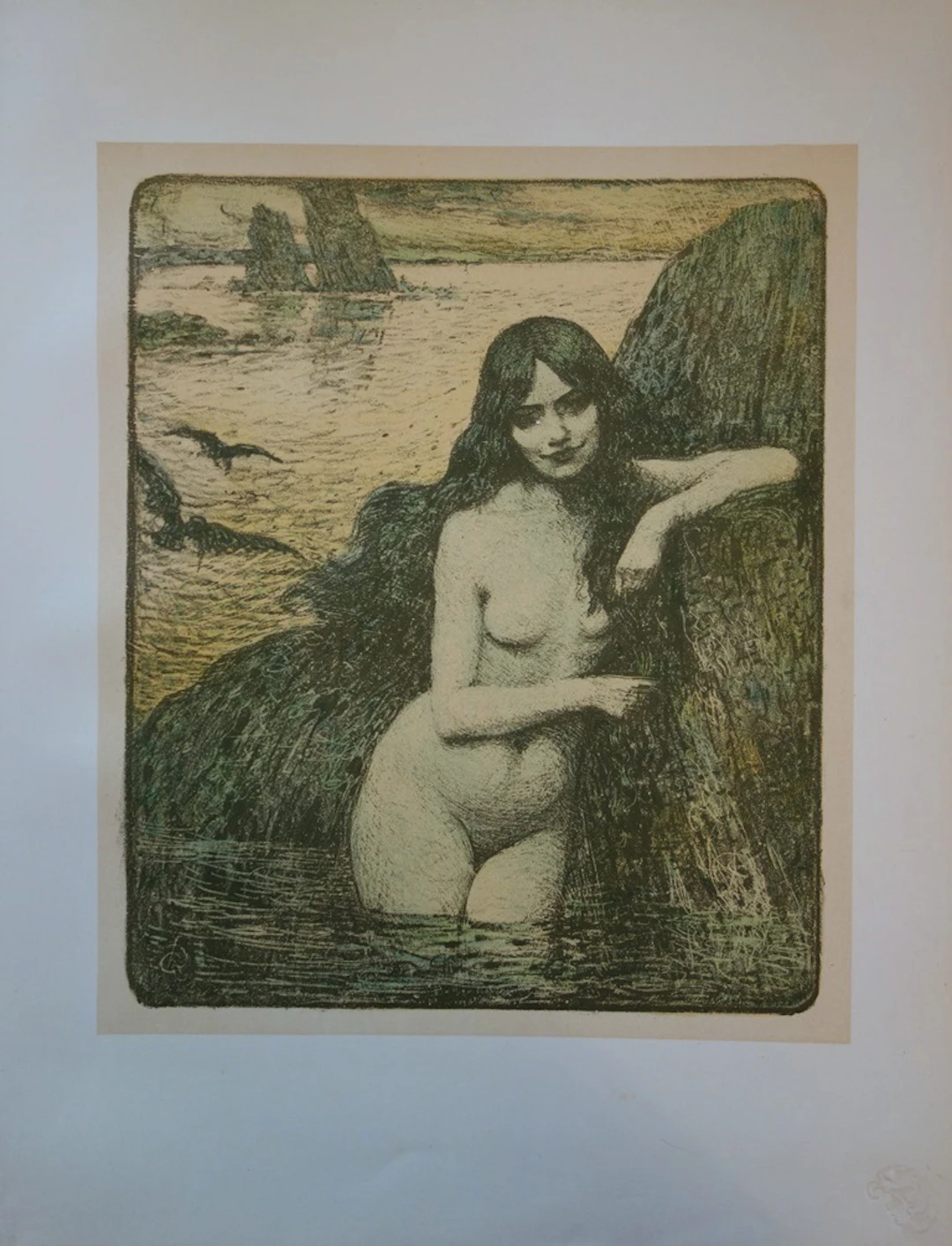 Charles Guerin - Sirène, 1897 - Lithographie originale signée