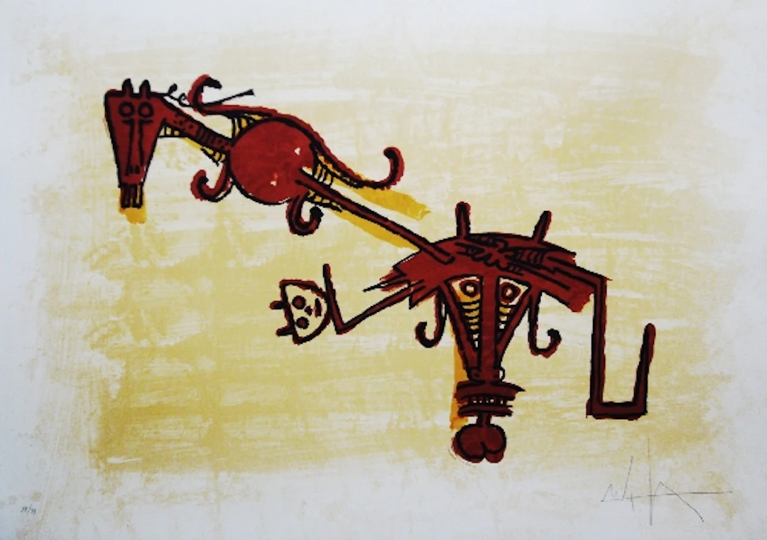 Wifredo LAM - El ultimo viaje del buque fantasma 2, 1976- Lithographie