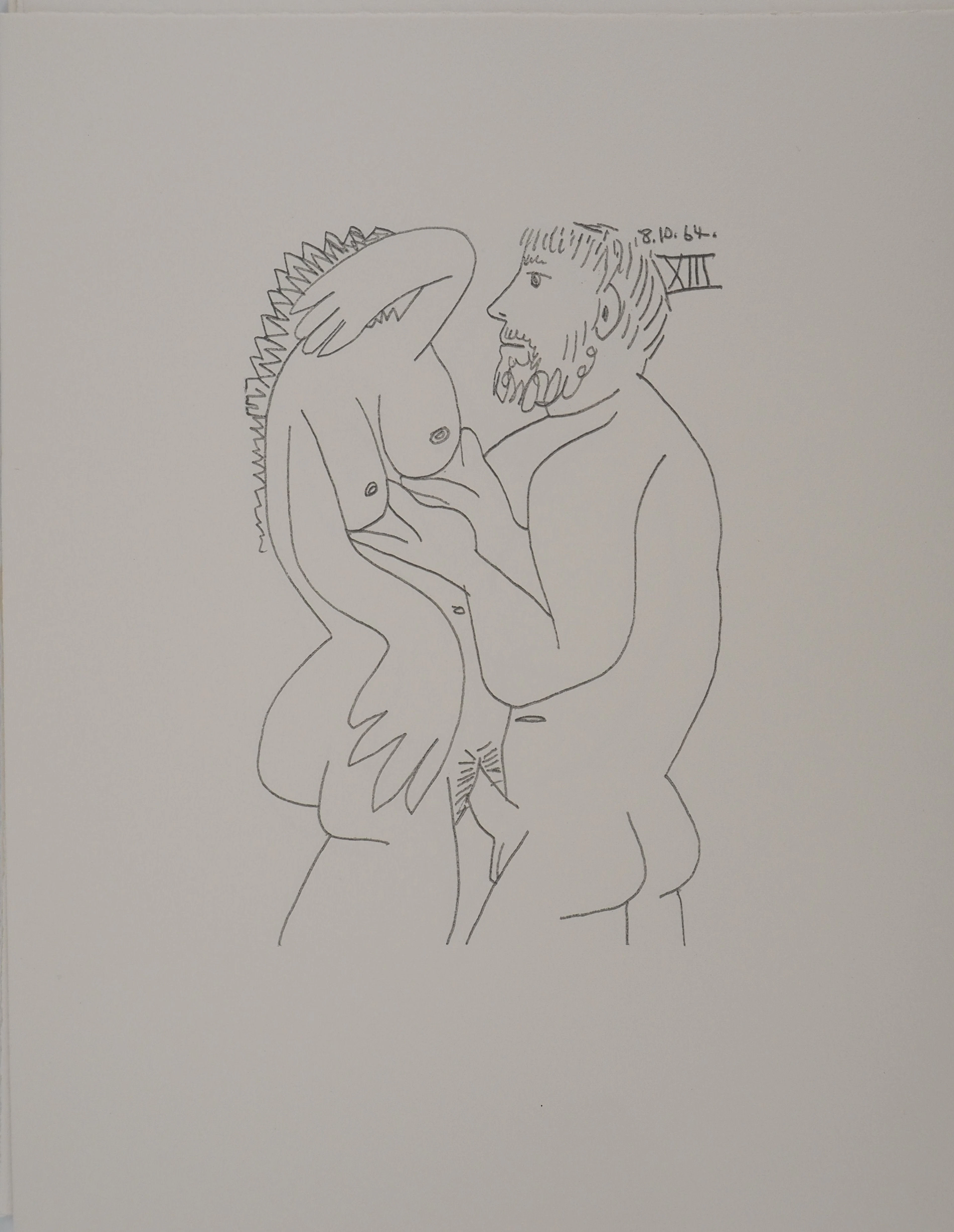 Pablo PICASSO : Le Goût du Bonheur, Les amoureux, Lithographie