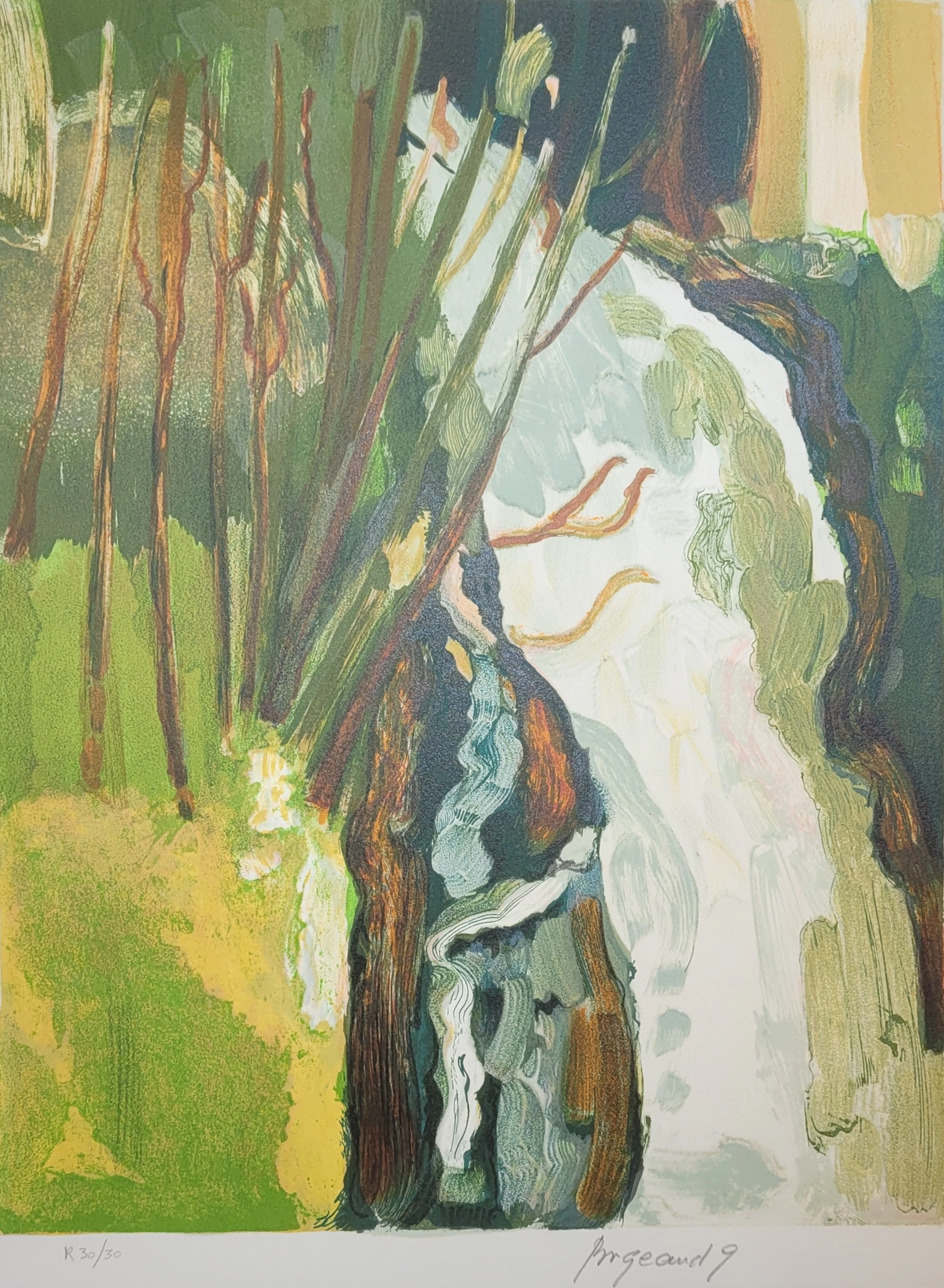 Georges BORGEAUD - La Cascade - Lithographie originale signée