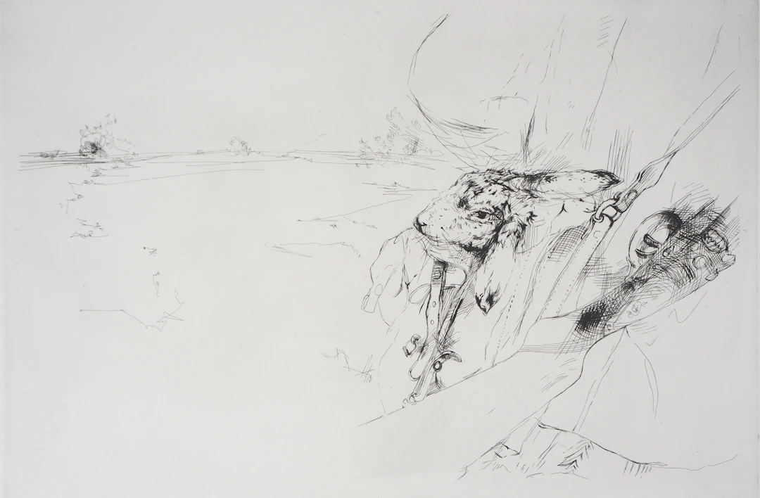 Yves- Jean COMMERE : La gibecière - Gravure originale signée