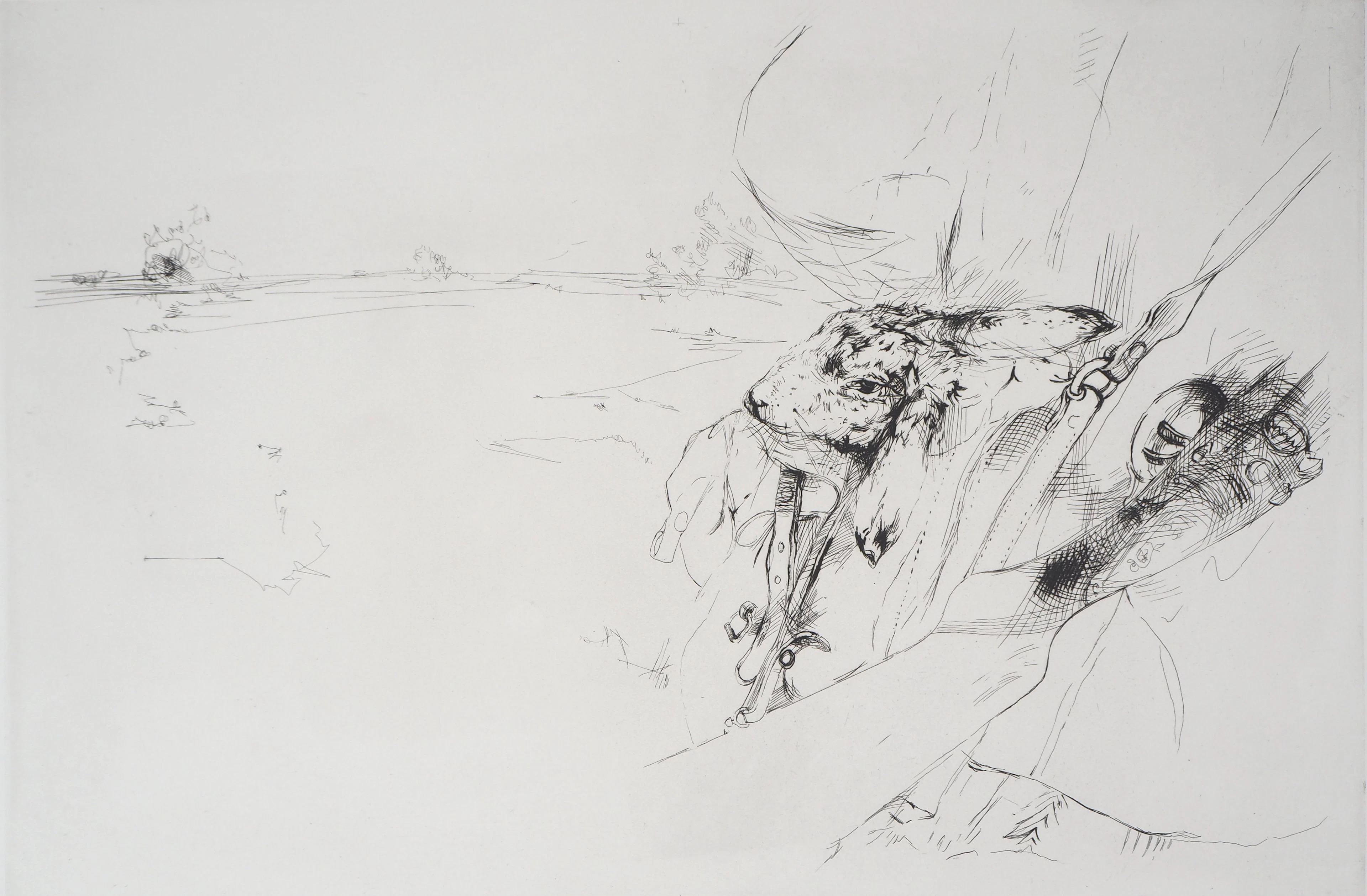 Yves- Jean COMMERE : La gibecière - Gravure originale signée