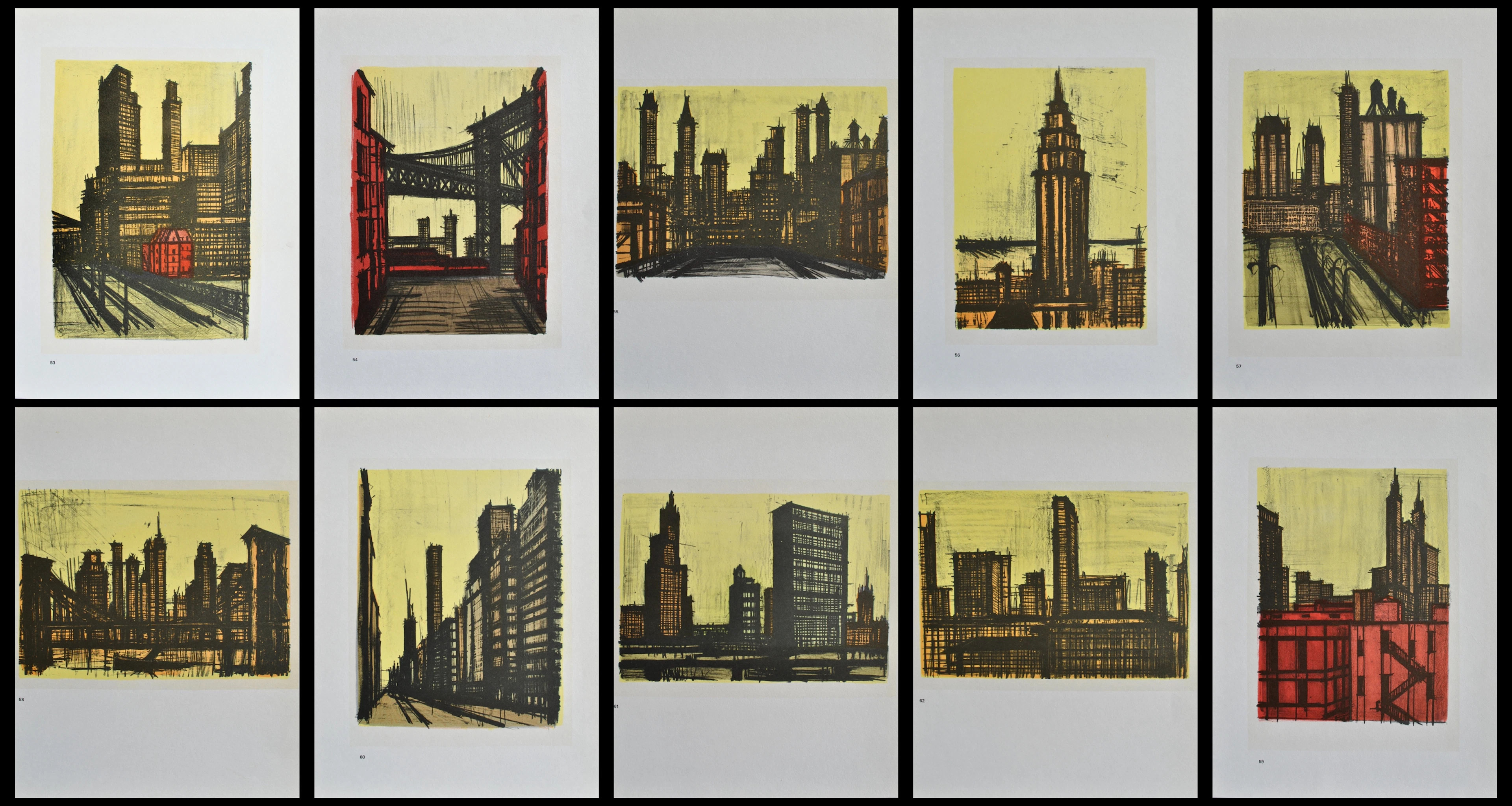 Bernard BUFFET : New York, 1967, 10 Lithographies
