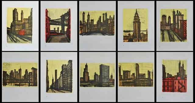 Bernard BUFFET : New York, 1967, 10 Lithographies