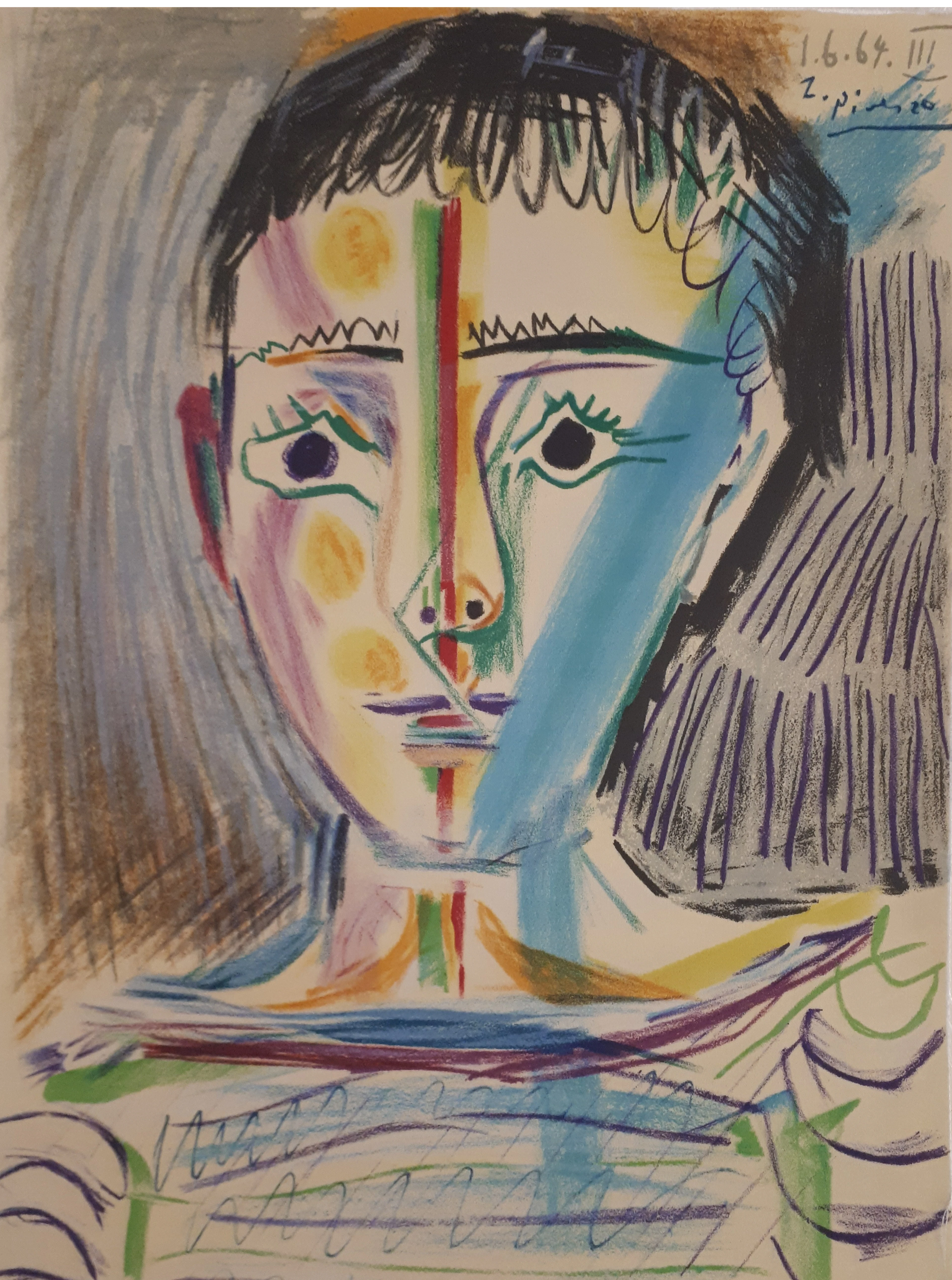 Pablo PICASSO (d’après): Homme en marinière, Lithographie Signée