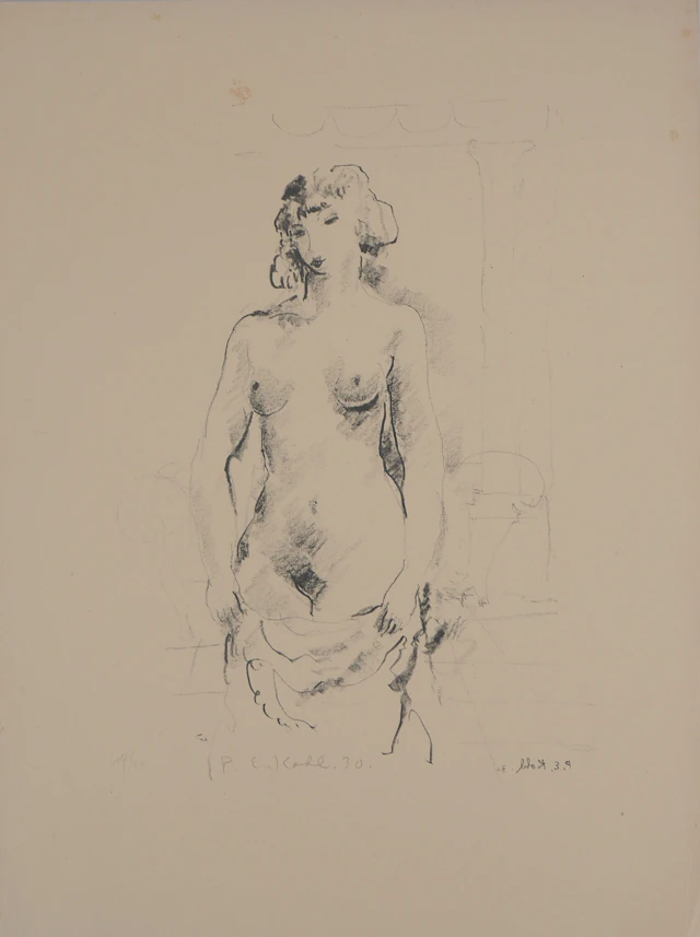 Pierre-Ernest KOHL - Nu dans l’atelier - Lithographie originale signée