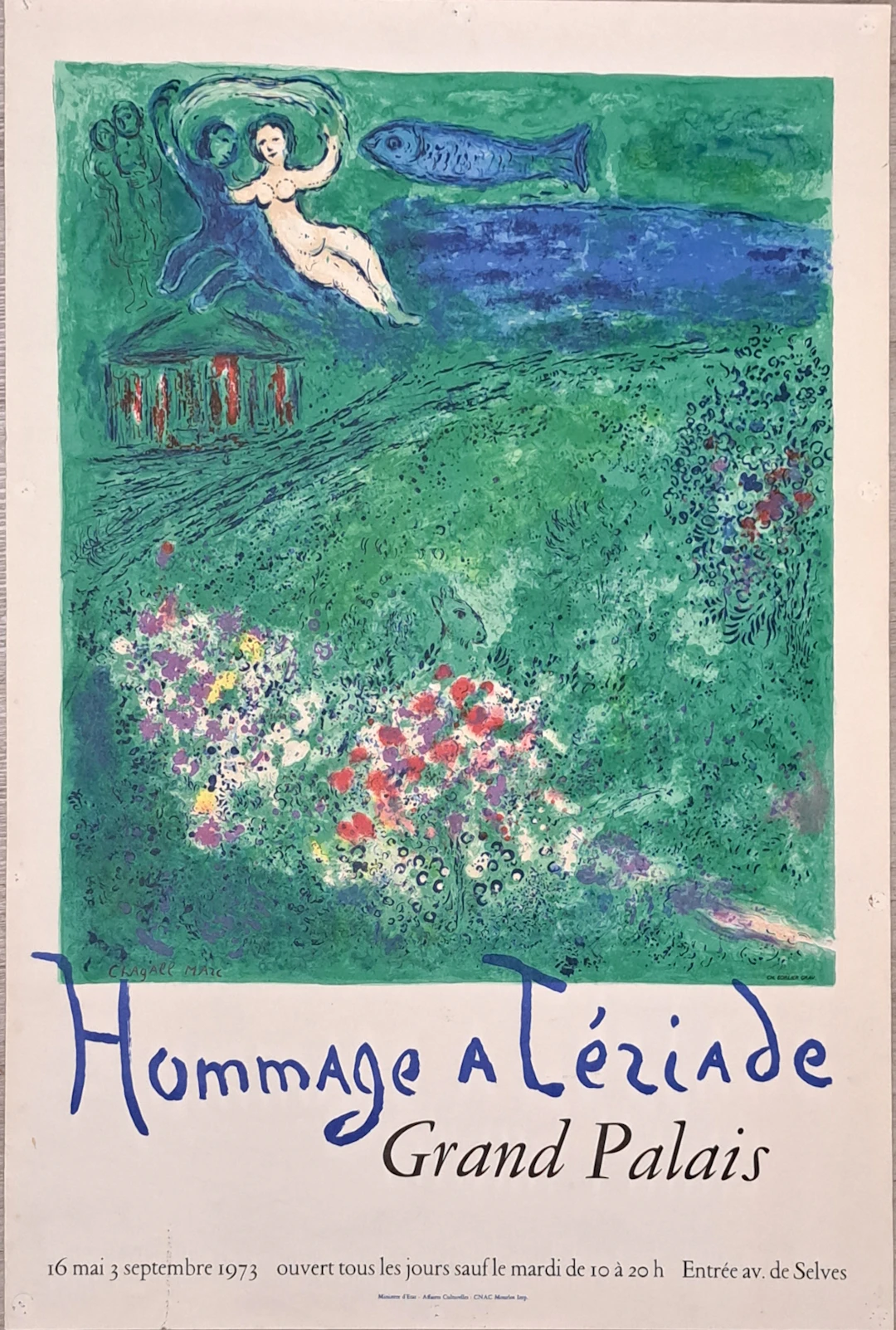 Marc CHAGALL : Hommage à Tériade - Lithographie signée - Mourlot 1973