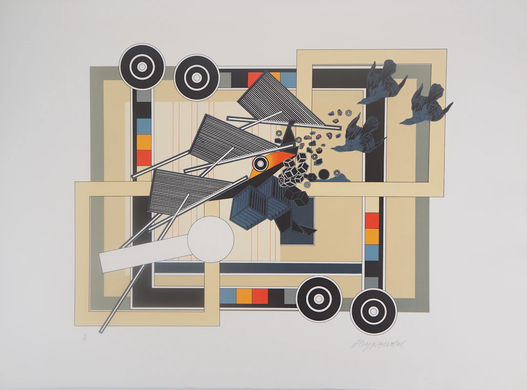 Alain LE YAOUANC : Tandem - Lithographie Originale Signée
