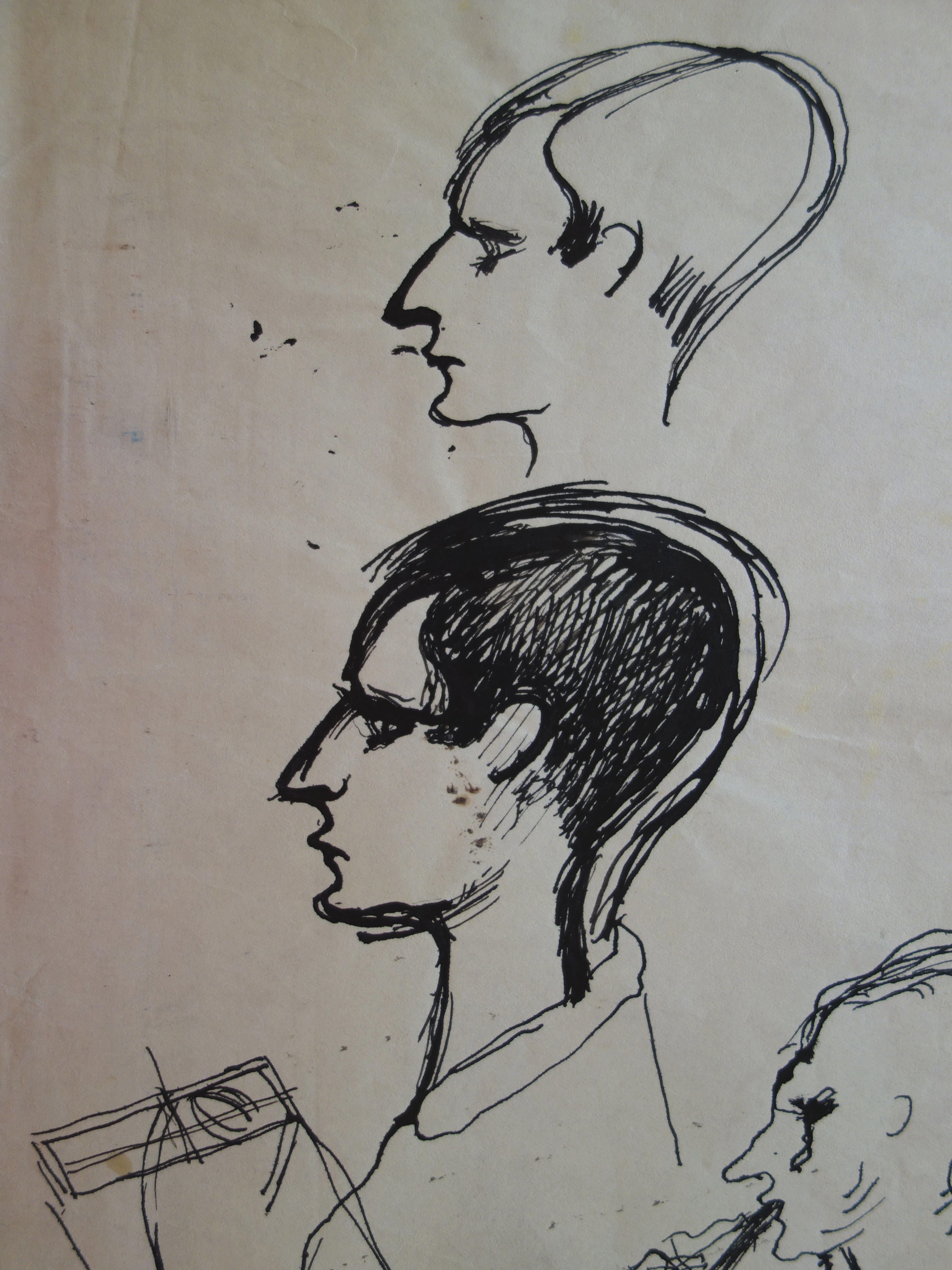 Edouard GOERG - Musique, étude de clarinettiste - Dessin original signé