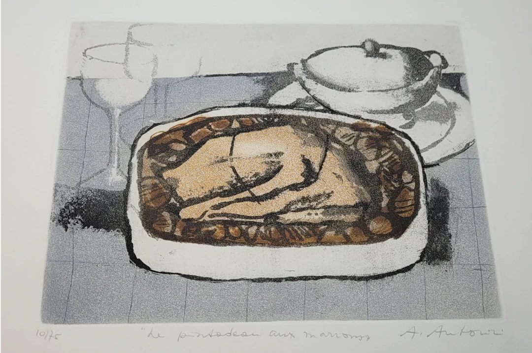 Annapia ANTONINI - Le pintadeau aux marrons, 1964 - Lithographie originale