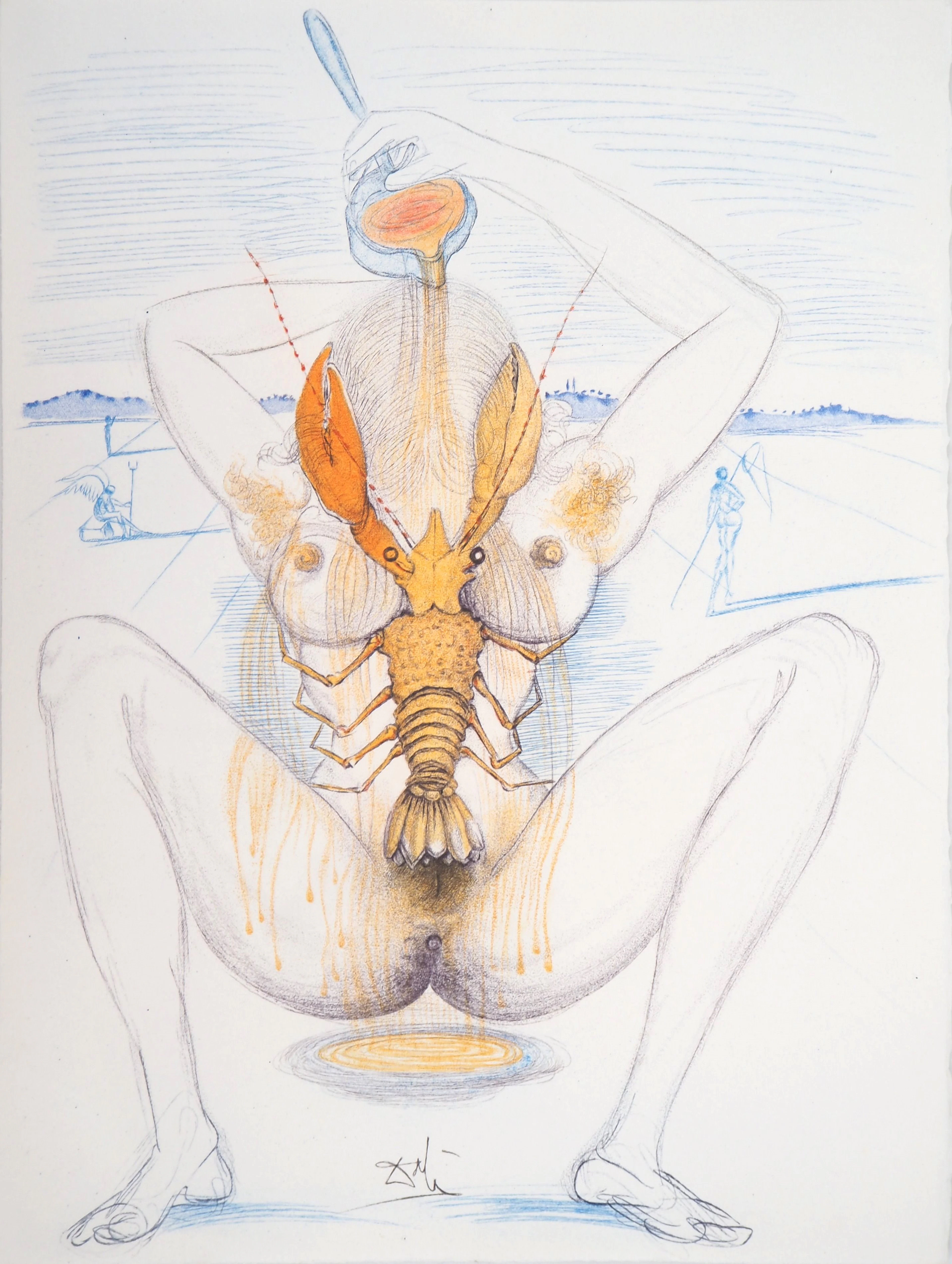 Salvador Dali - Casanova : Femme surréaliste et homard, 1967 - Gravure