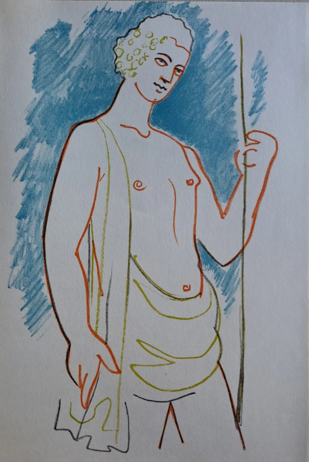 Jean Cocteau - Bacchus- Lithographie originale en couleur