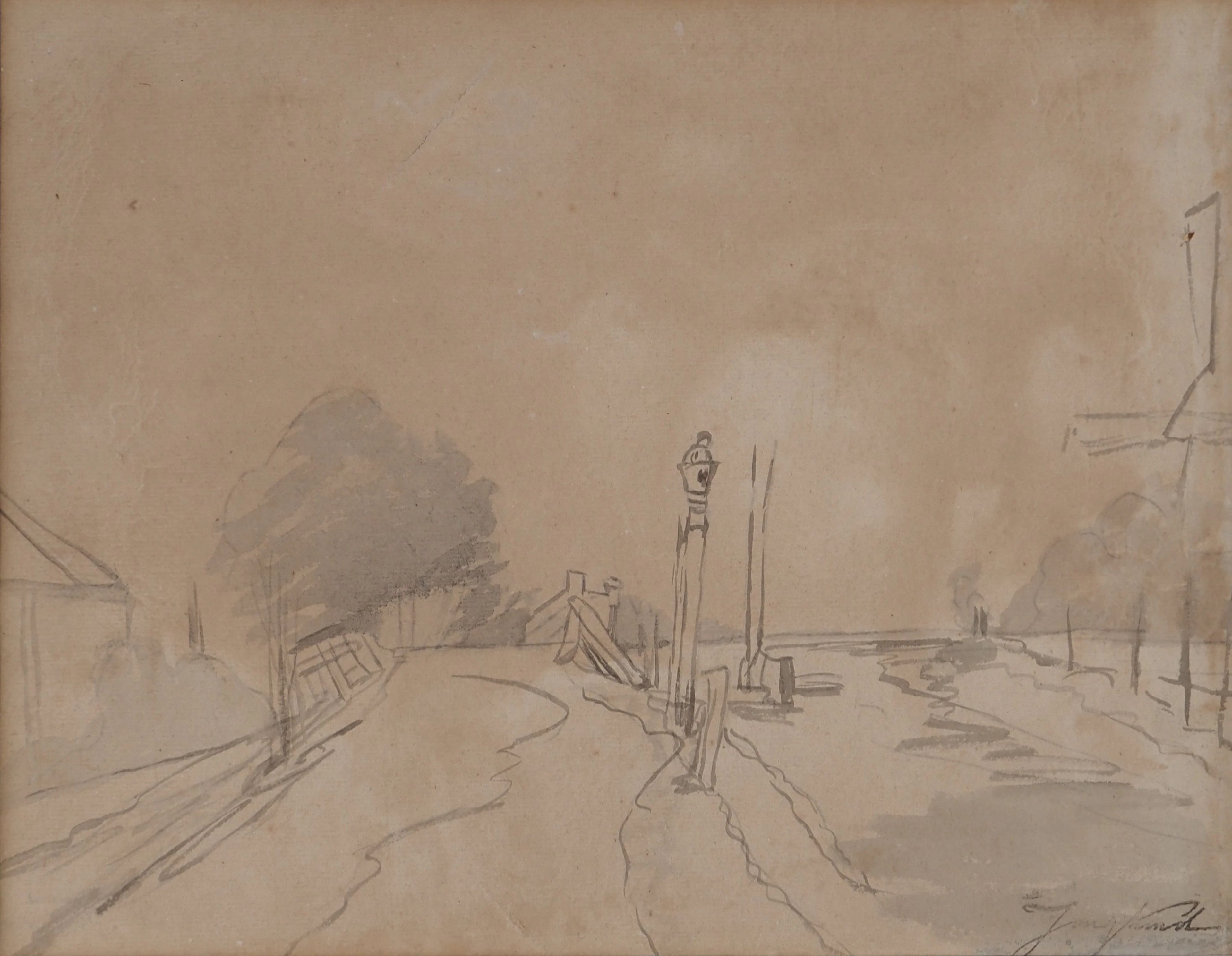 Johan Barthold Jongkind : Chemin de halage au bord d’un canal et Moulin