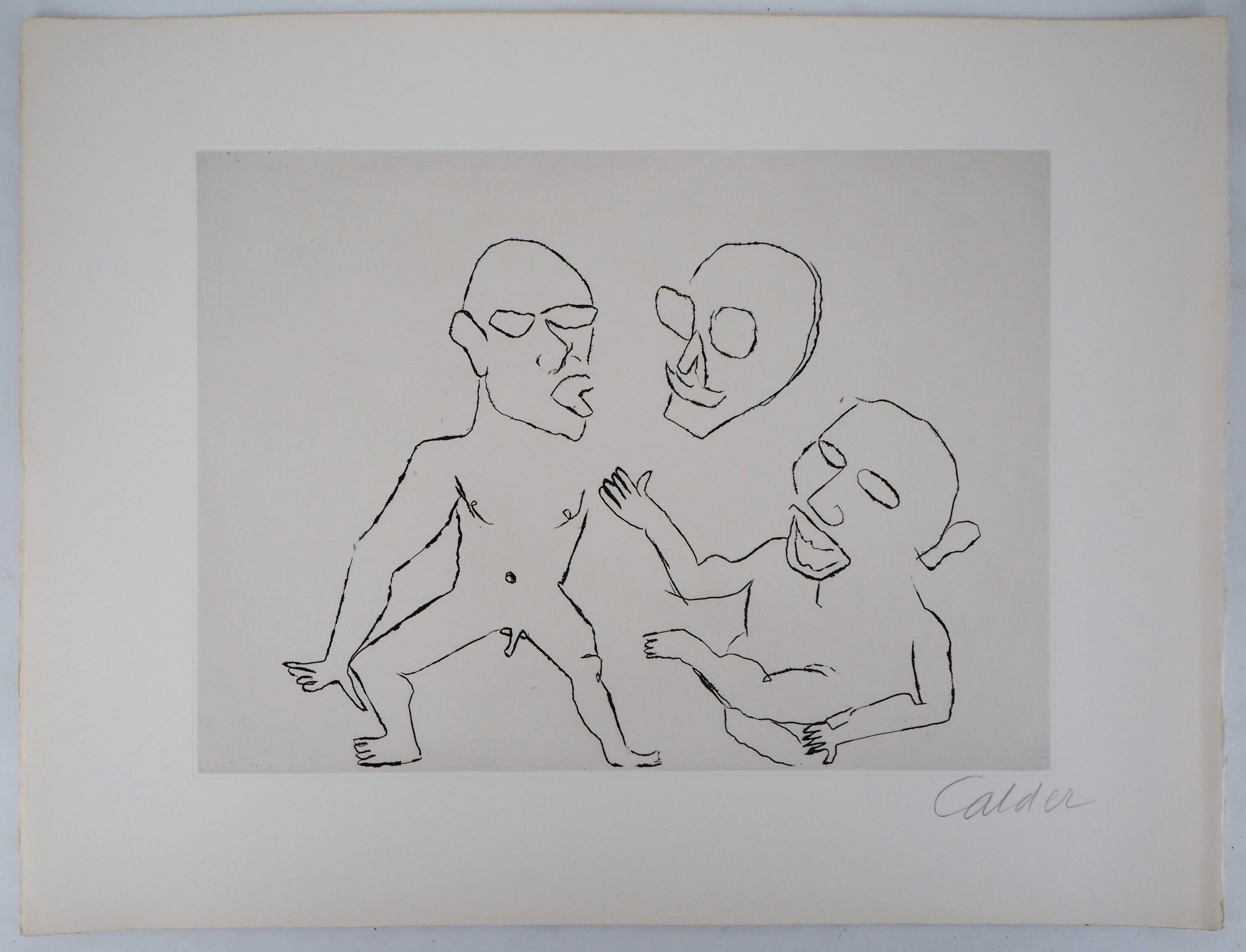 Alexandre CALDER - Santa Claus, Joyeuse folie - Gravure originale Signée