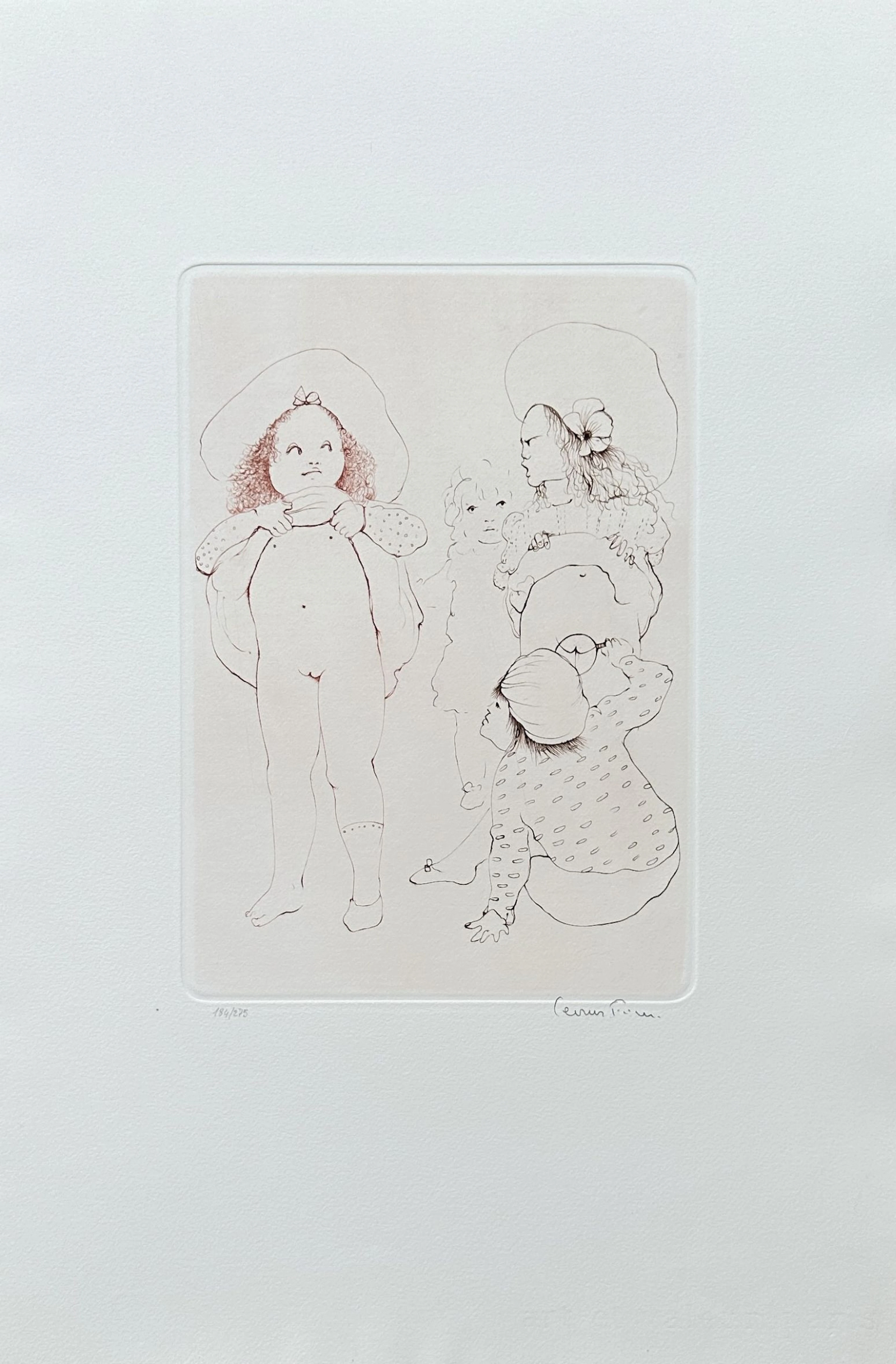 Léonor FINI - Les 4 filles - Gravure originale signée numérotée crayon
