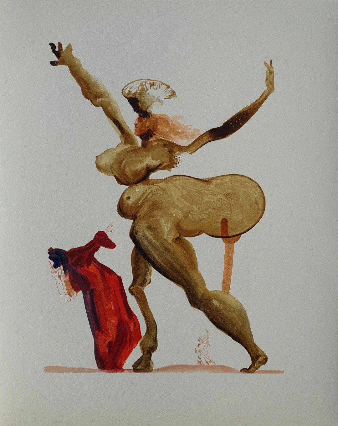 Salvador DALI : Les traitres envers leurs hôtes, Bois gravé original