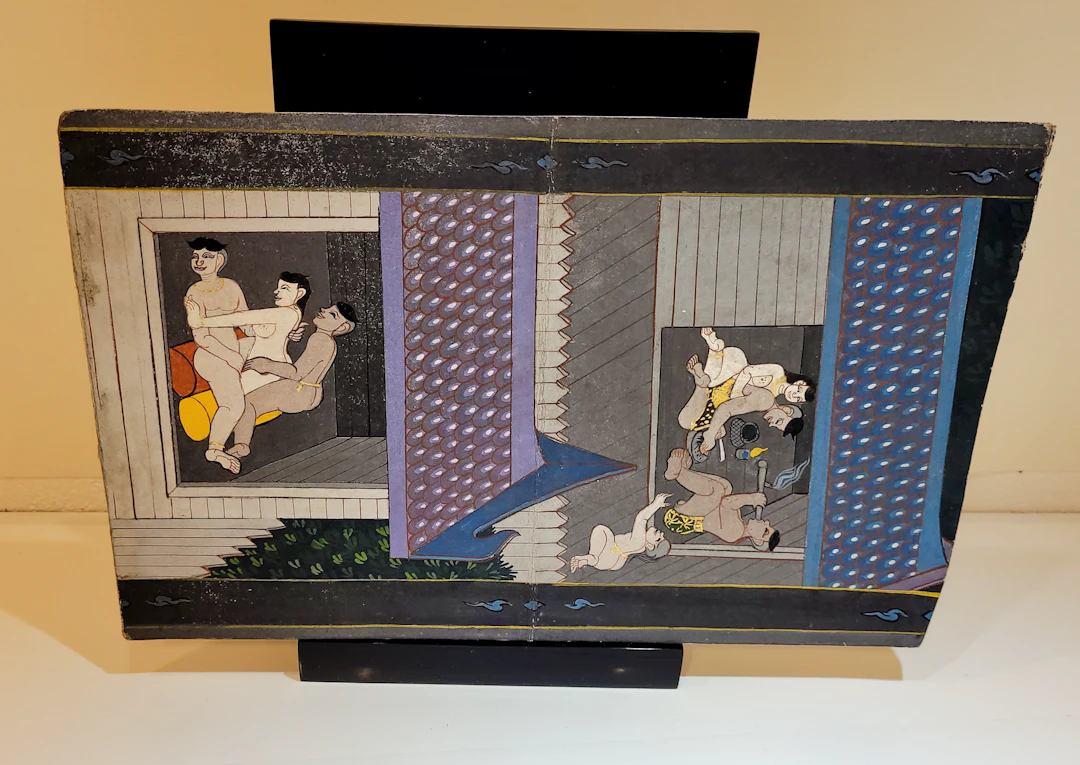Aquarelle originale sur carton, Birmanie - XVIII