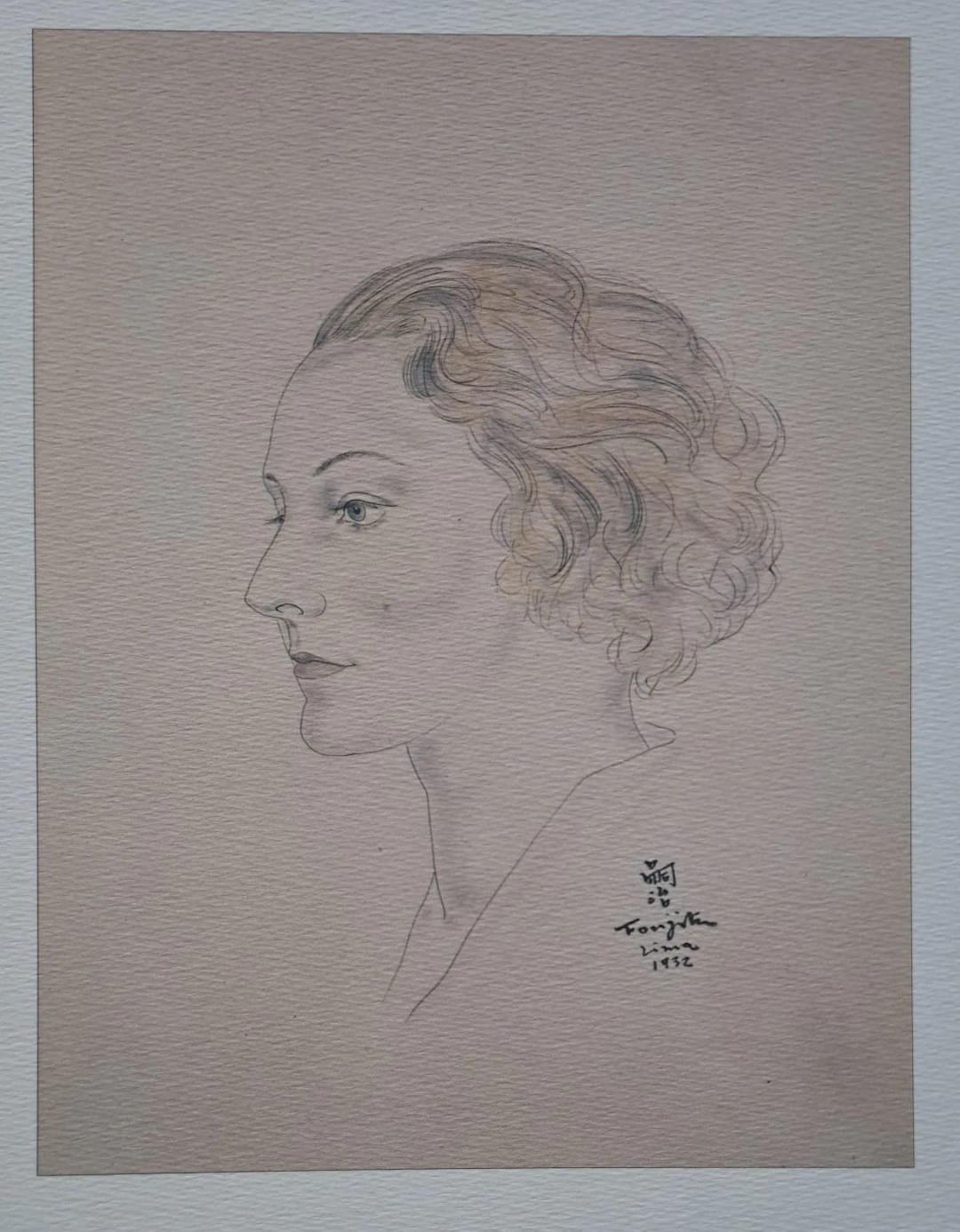 Léonard Foujita (d’après) - Portrait de Madame Dietrich - Impression