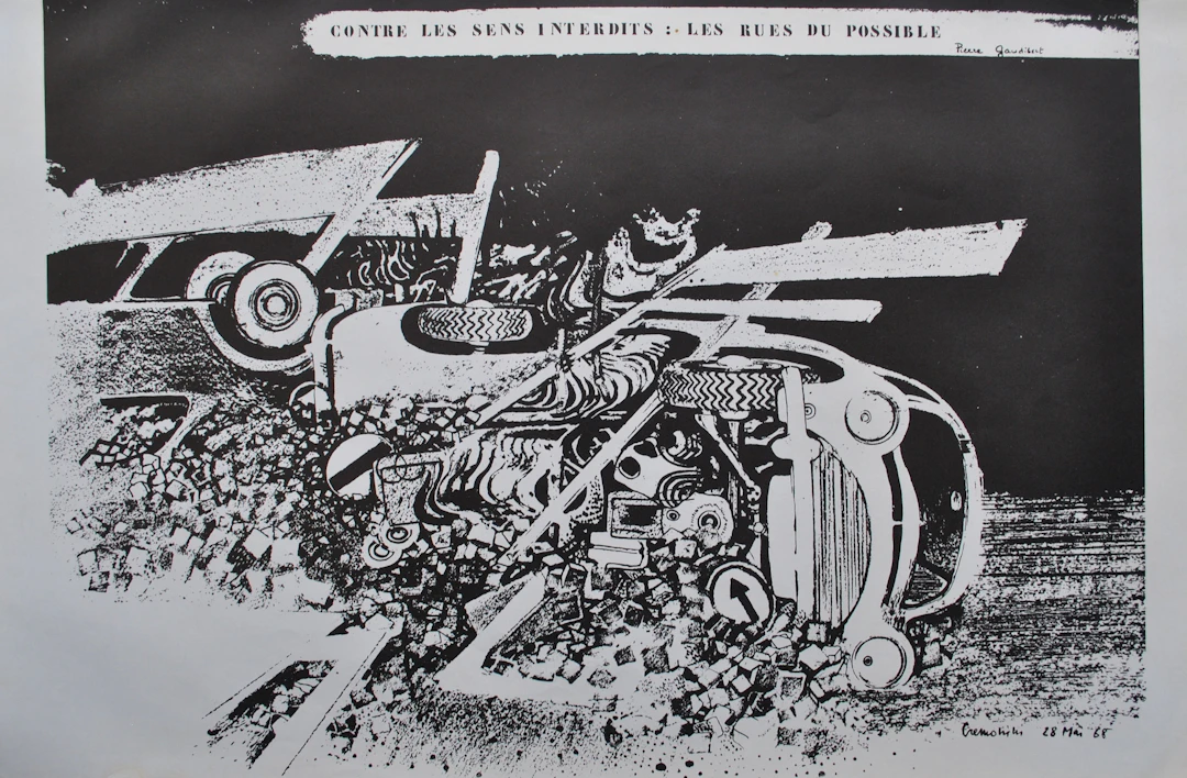 Leonardo CREMONINI : Contre les sens interdits, affiche Mai 68 originale signée
