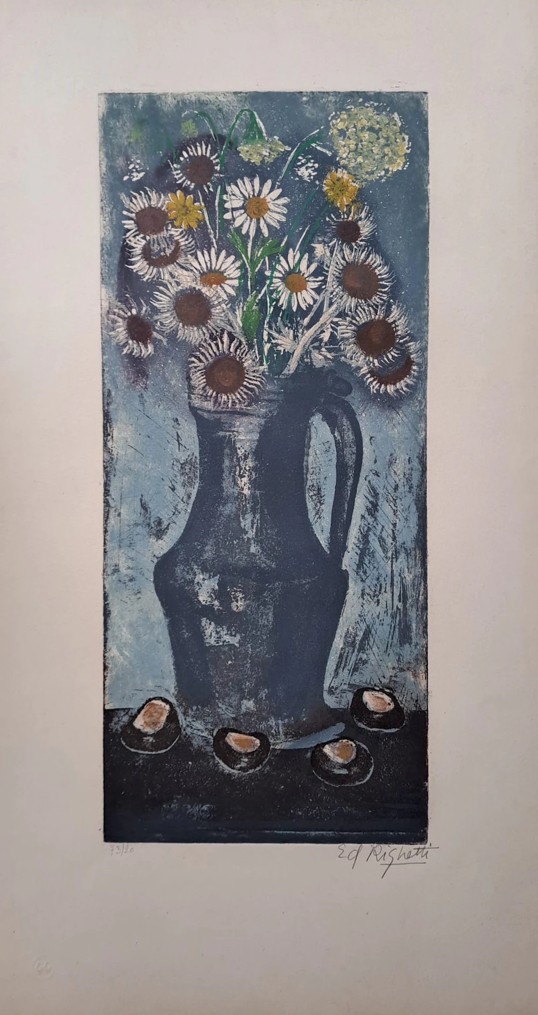 Edouard Righetti - Nature morte au pichet - Lithographie originale