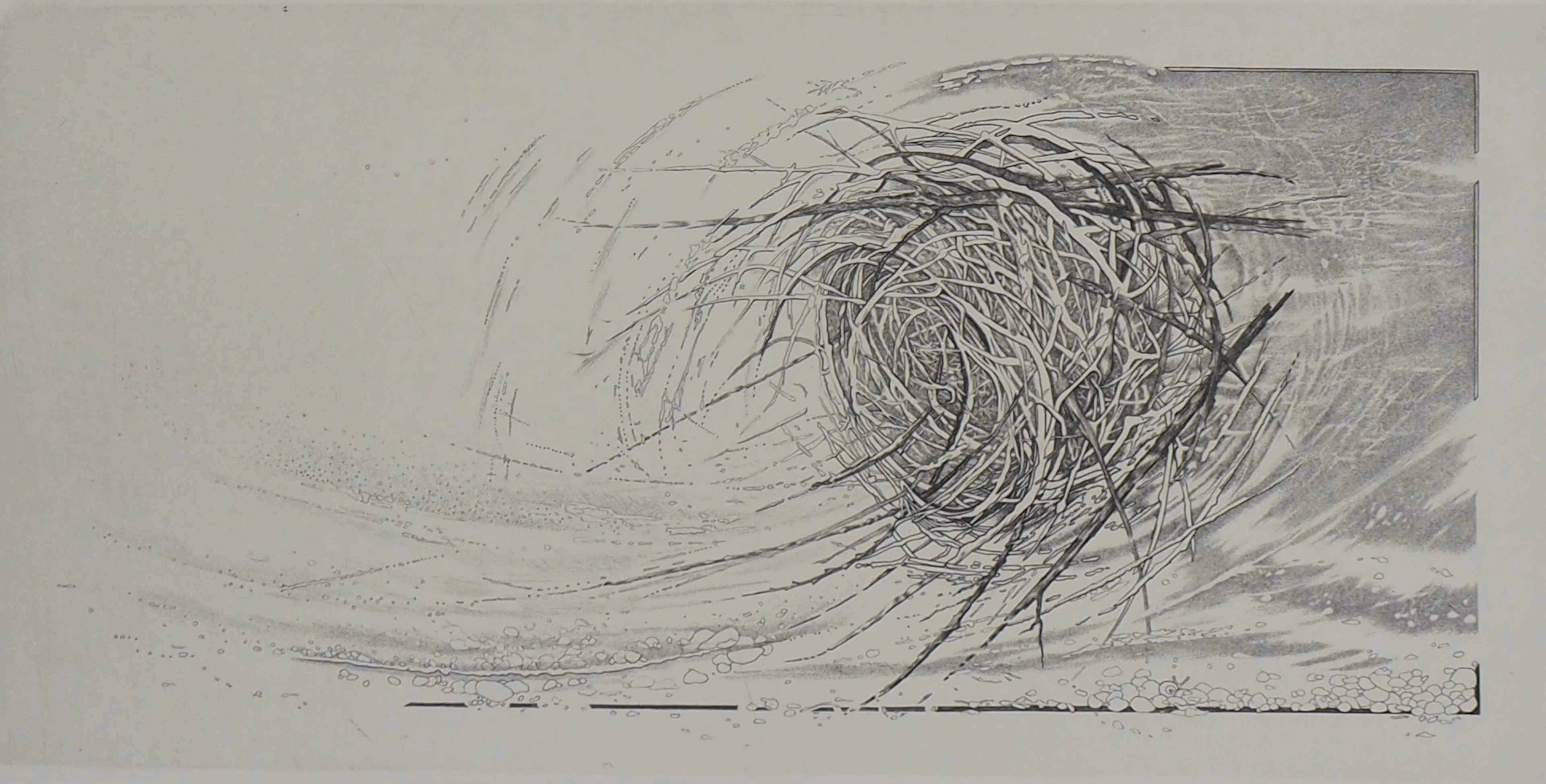 Hélène Nué - Force du vent - Gravure originale signée
