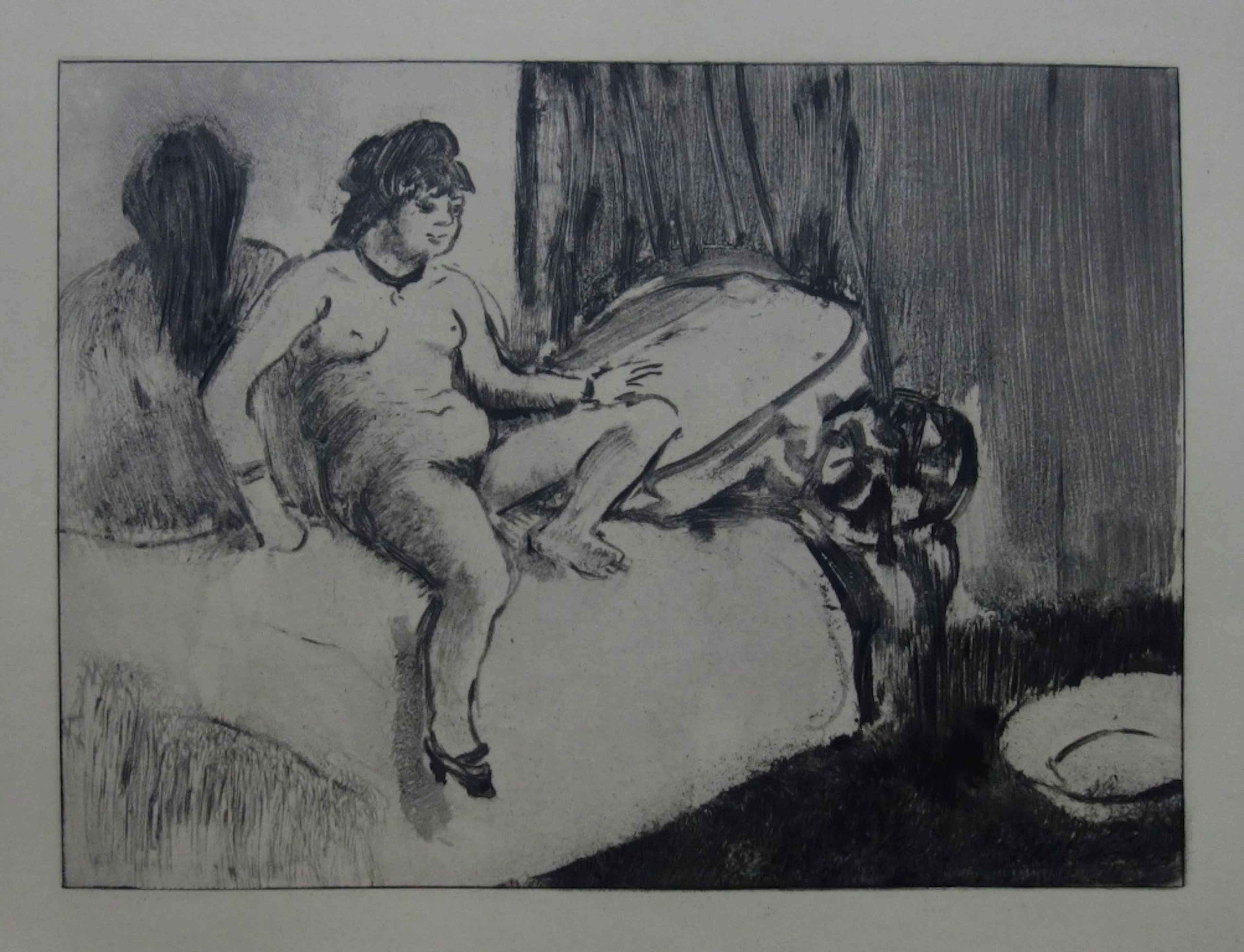 Edgar DEGAS (d’après) : La chambre au miroir - Gravure originale, 1935