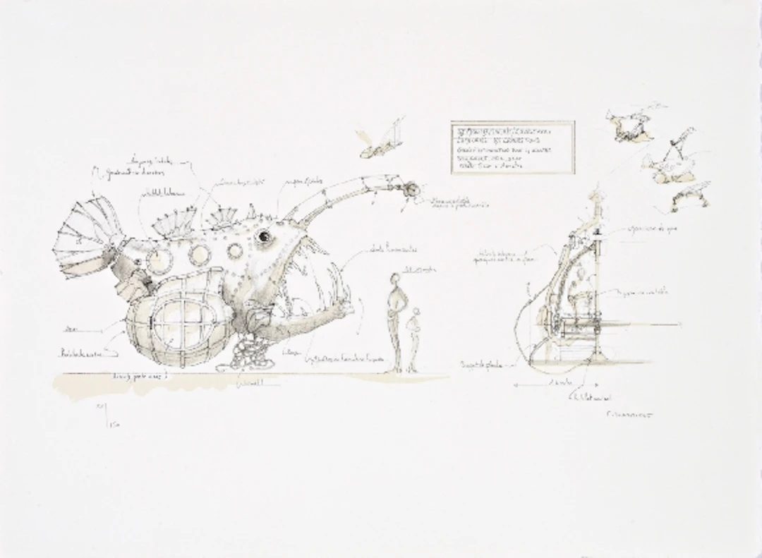 François DELAROZIERE - Luminaire des grands fonds, lithographie originale