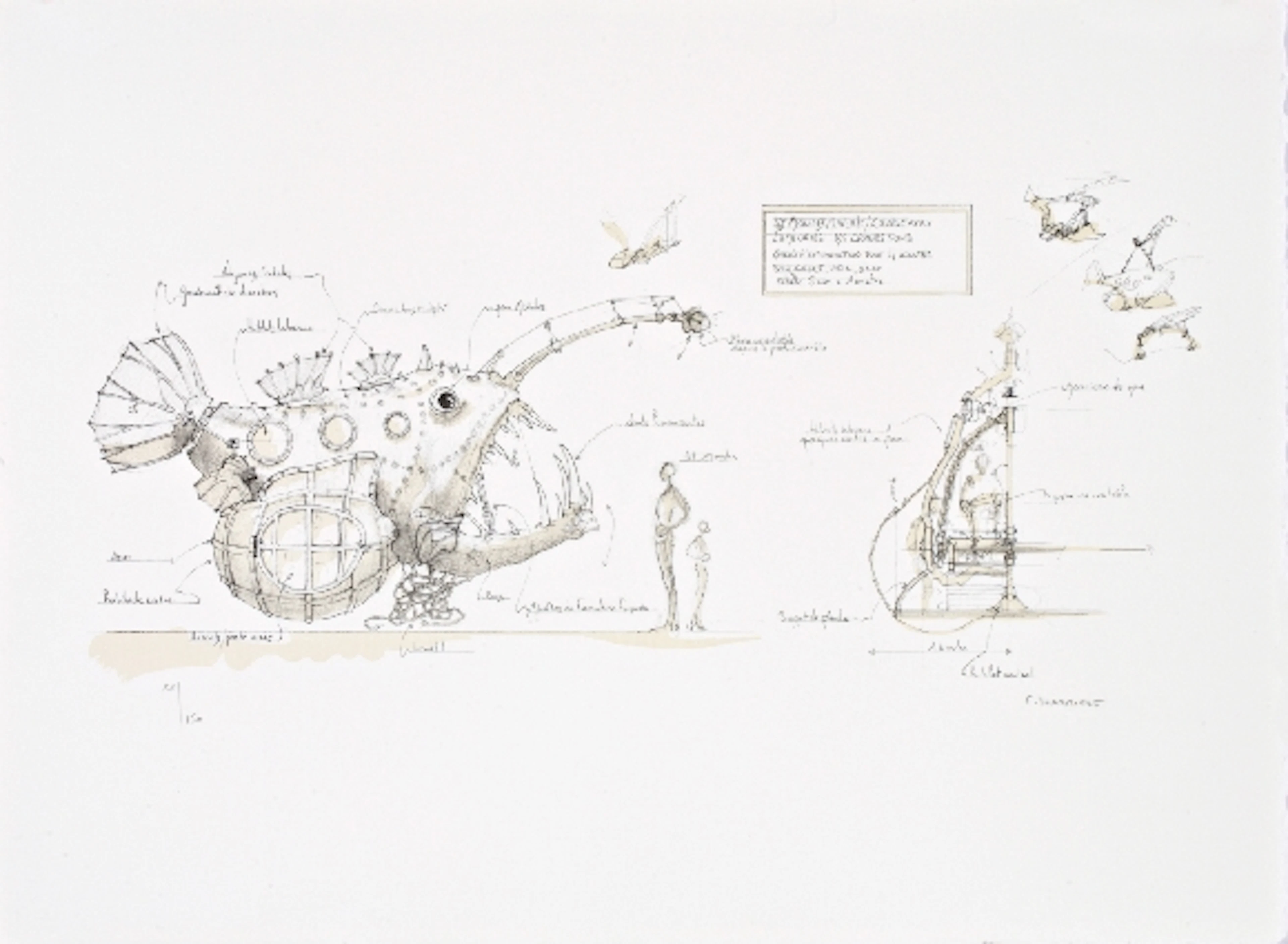 François DELAROZIERE - Luminaire des grands fonds, lithographie originale