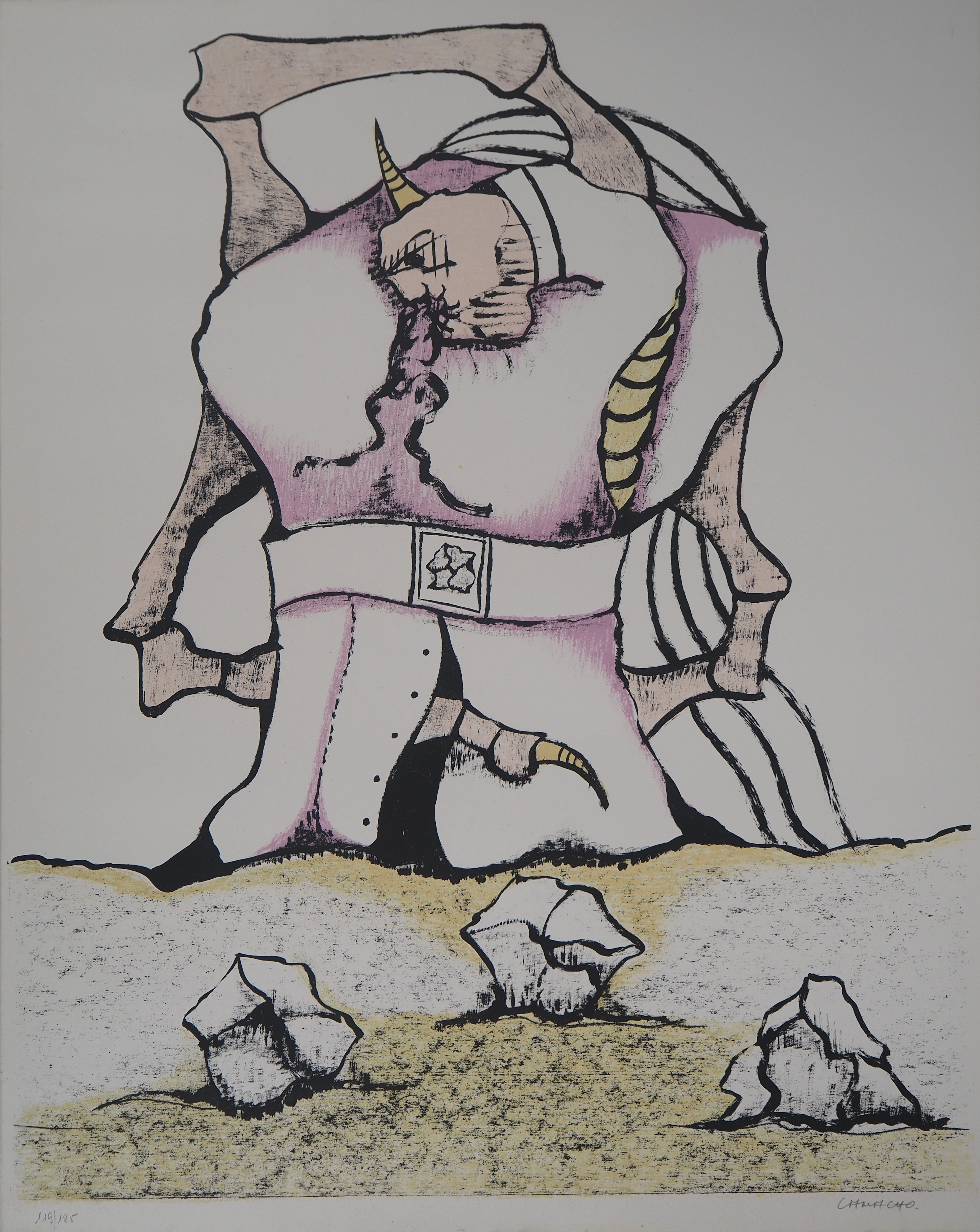 Jorge CAMACHO - Colosse de Pierre - Lithographie originale, signée au crayon
