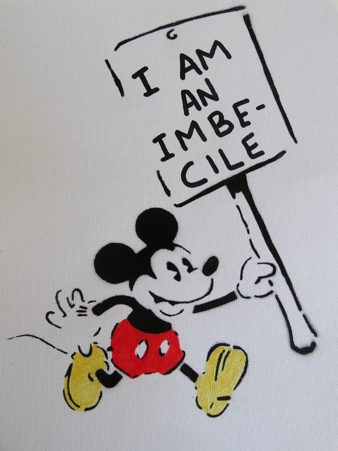 BANKSY (d’après) - I am an IMBE-CILE , Souvenir de Dismaland - Spray