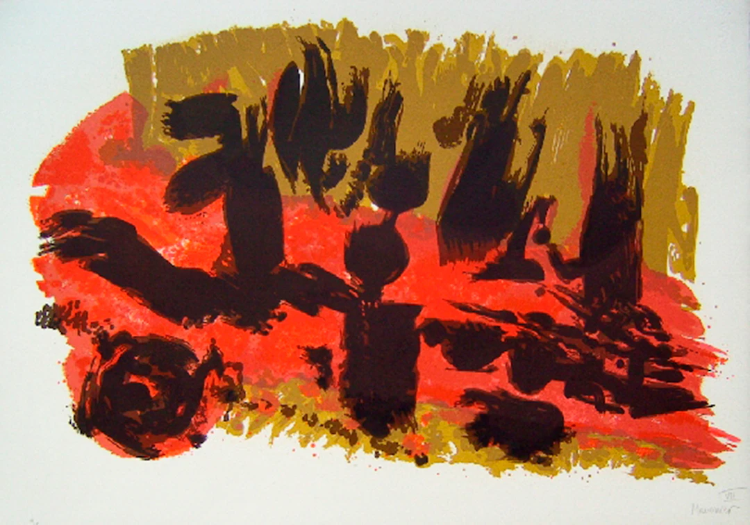 Alfred MANESSIER - Suite de Pâques, Les saintes femmes, 1978, Lithographie