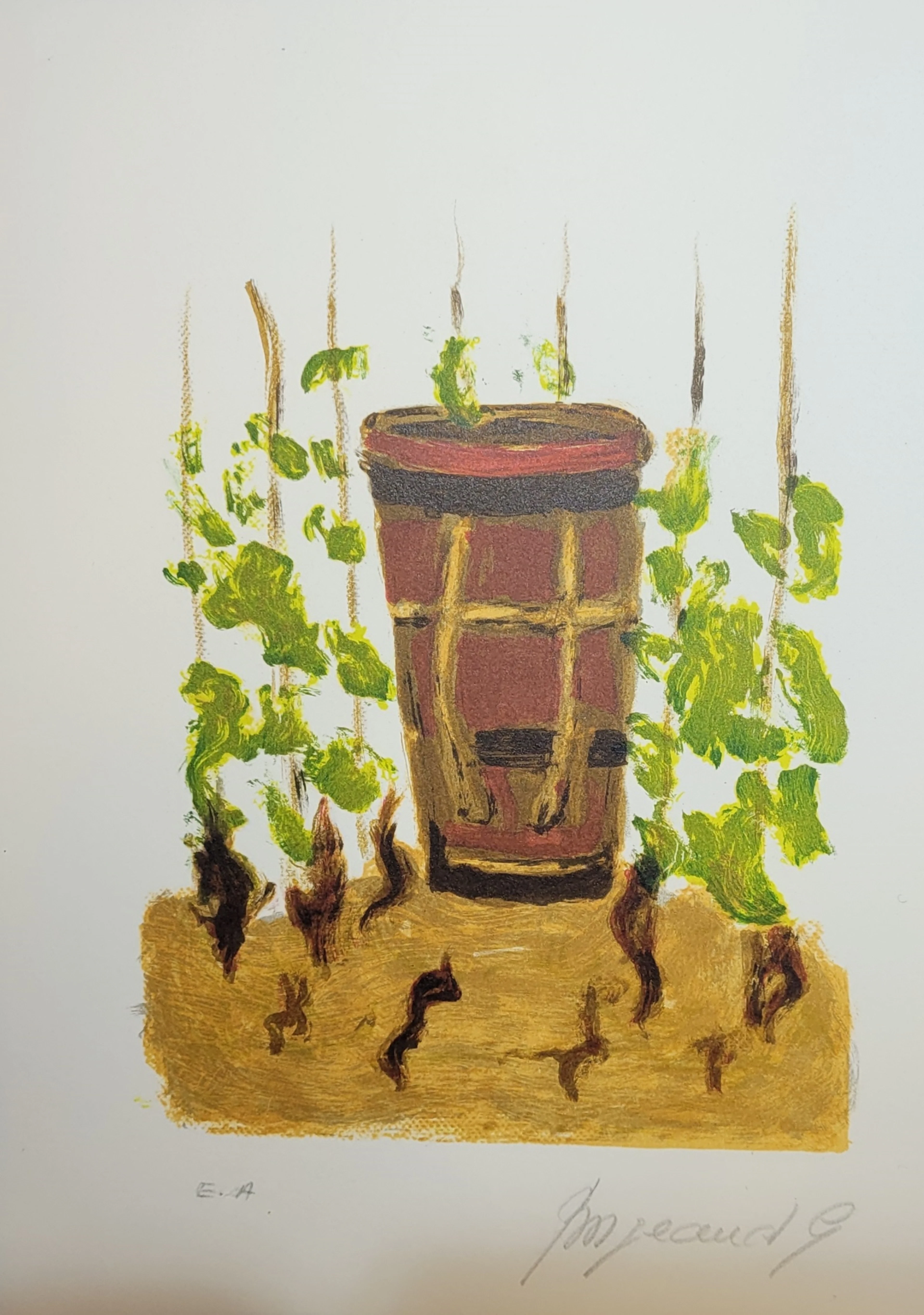 Georges BORGEAUD - Jardin, 1970 - Lithographie originale signée