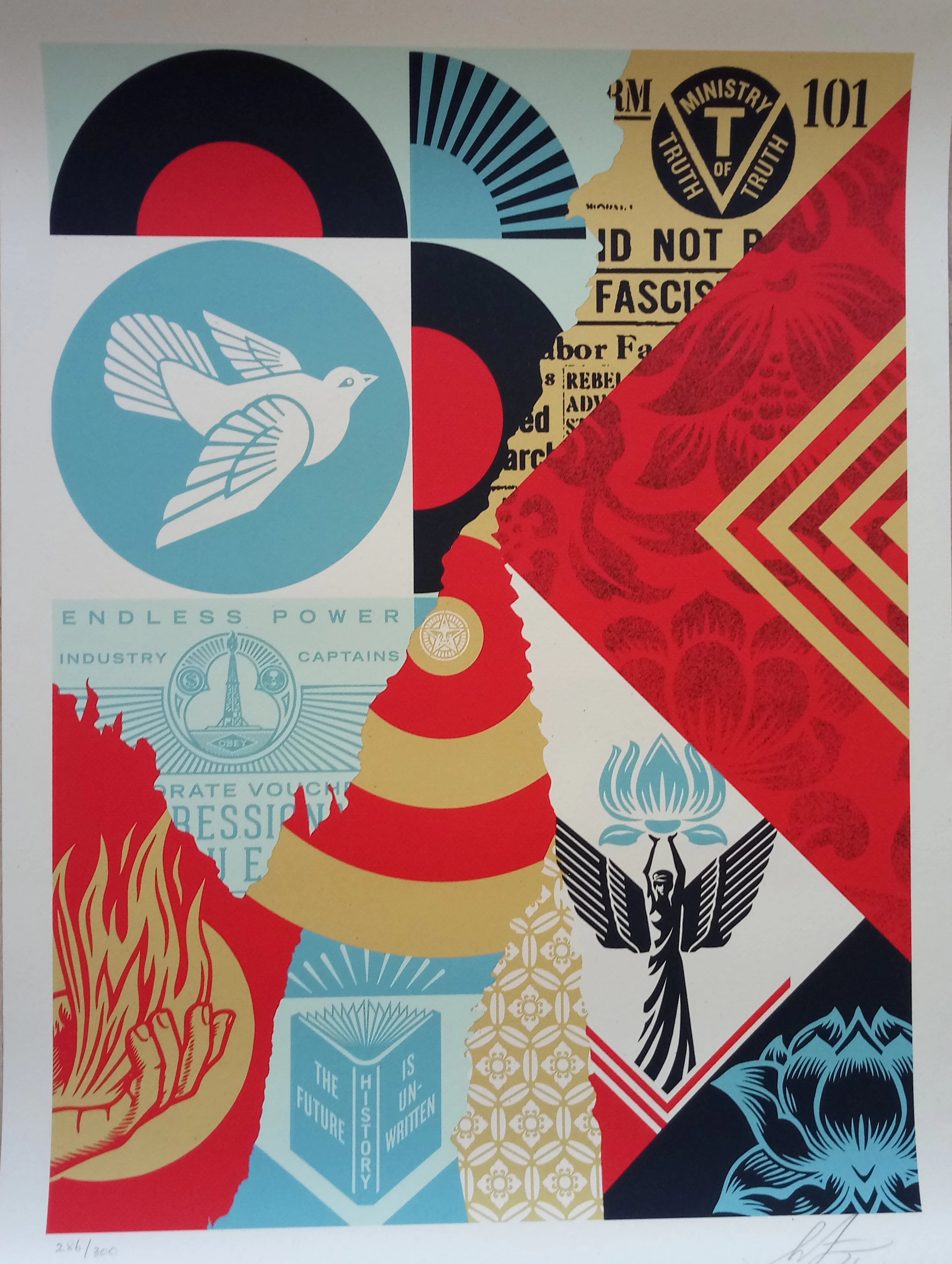 Shepard FAIREY (Obey) - The Future is Unwritten Collage, 2021 - Sérigraphie