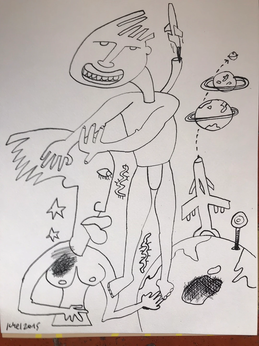 Jean-Luc JUHEL - L’Espace , 2015 - Encre signée