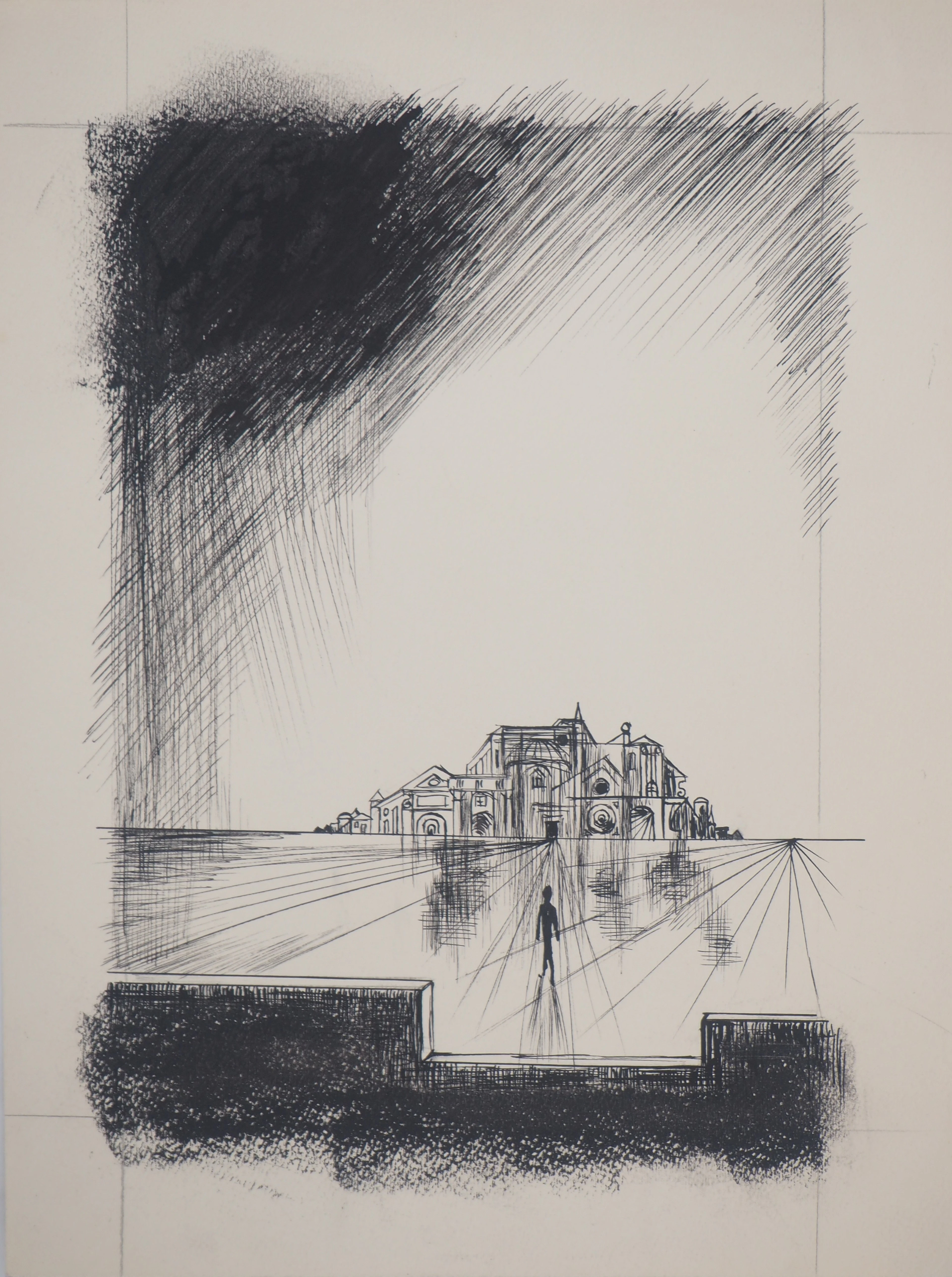 Louis James - Homme seul et son palais - Dessin original