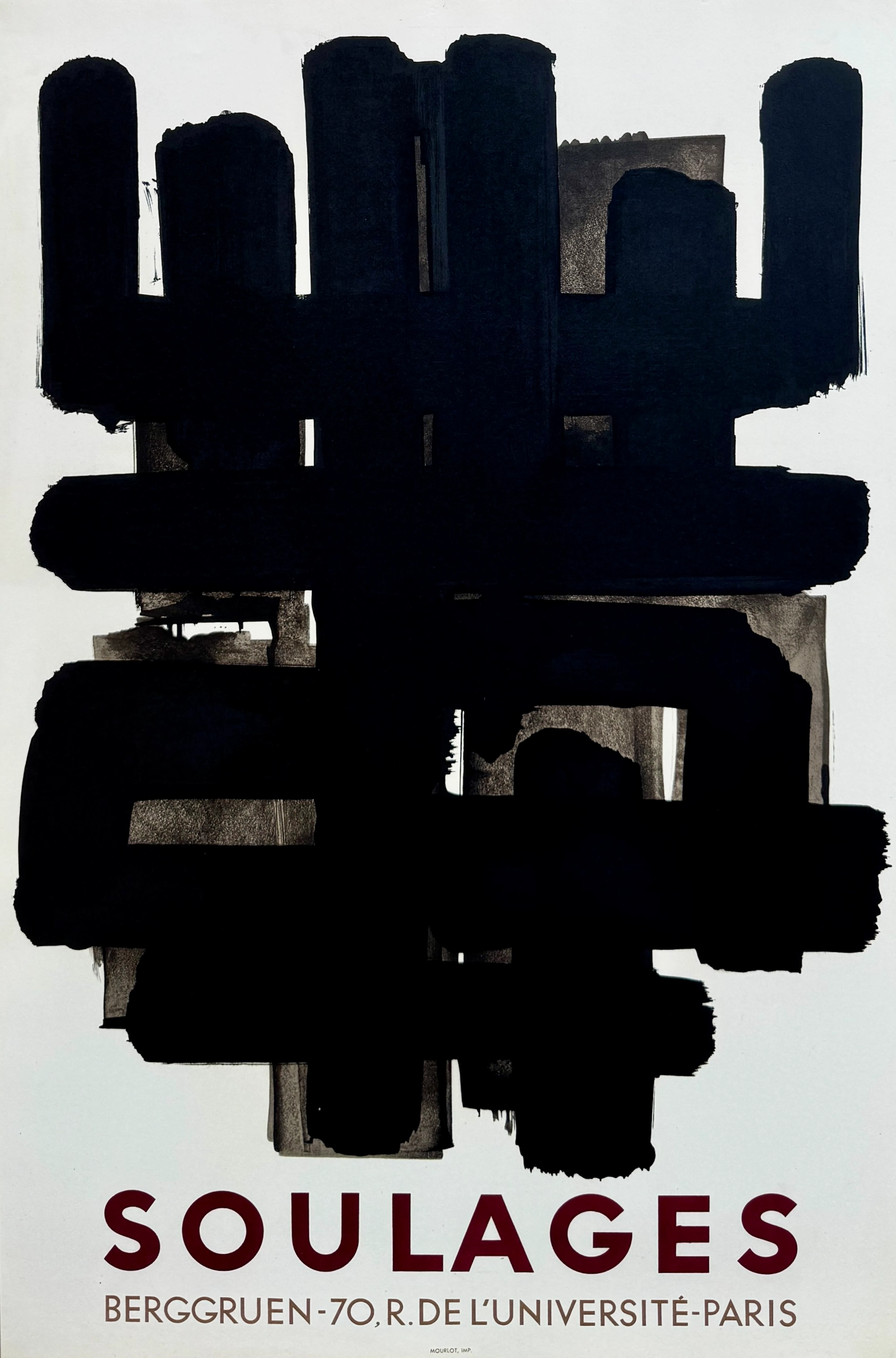 Pierre SOULAGES - Lithographie n°3, 1958 - Lithographie originale