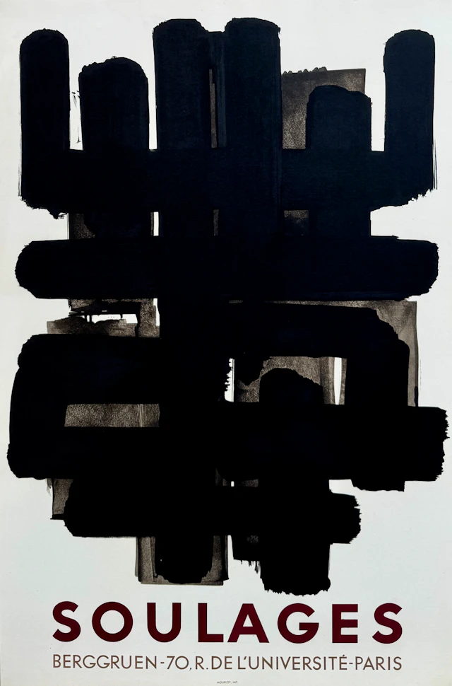 Pierre SOULAGES - Lithographie n°3, 1958 - Lithographie originale