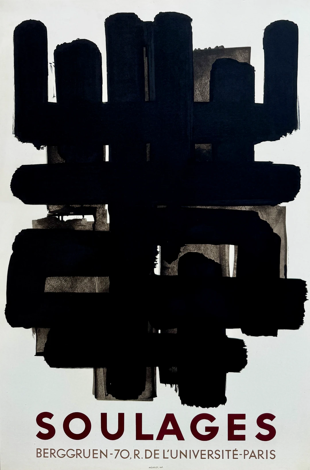 Pierre SOULAGES - Lithographie n°3, 1958 - Lithographie originale