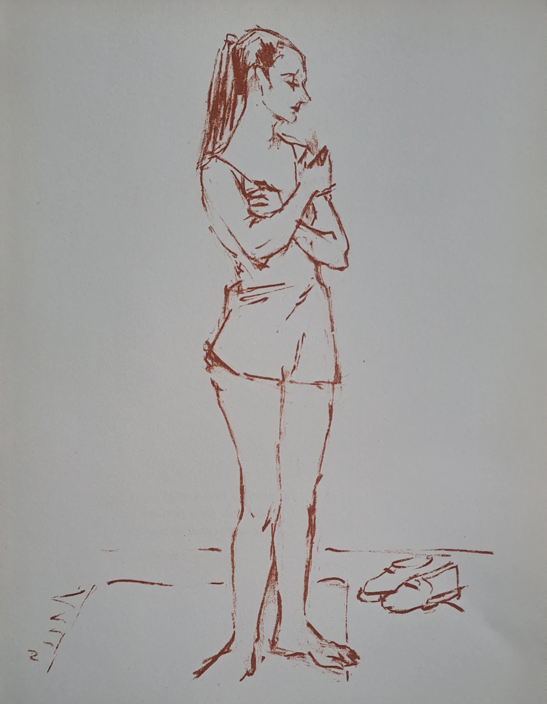 Robert Humblot (d’après) - Le modèle - Lithographie originale