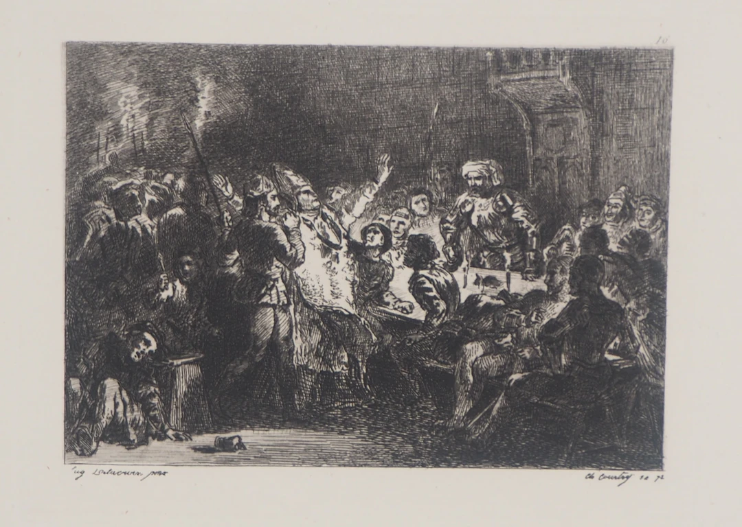 Eugène DELACROIX - L’Evèque de Liège, 1873 - Gravure signée