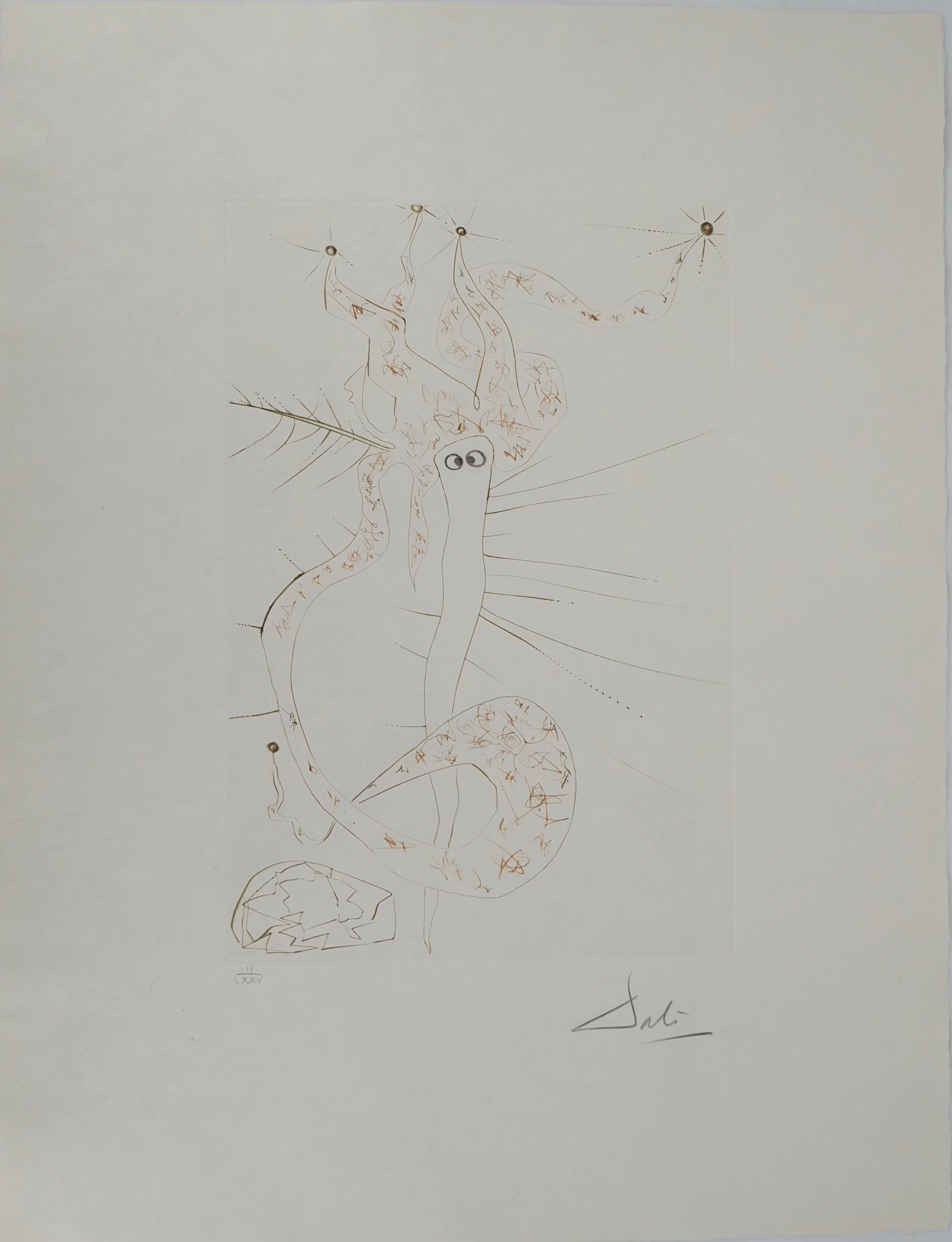 Salvador DALI : Tristan le fou, Gravure originale signée