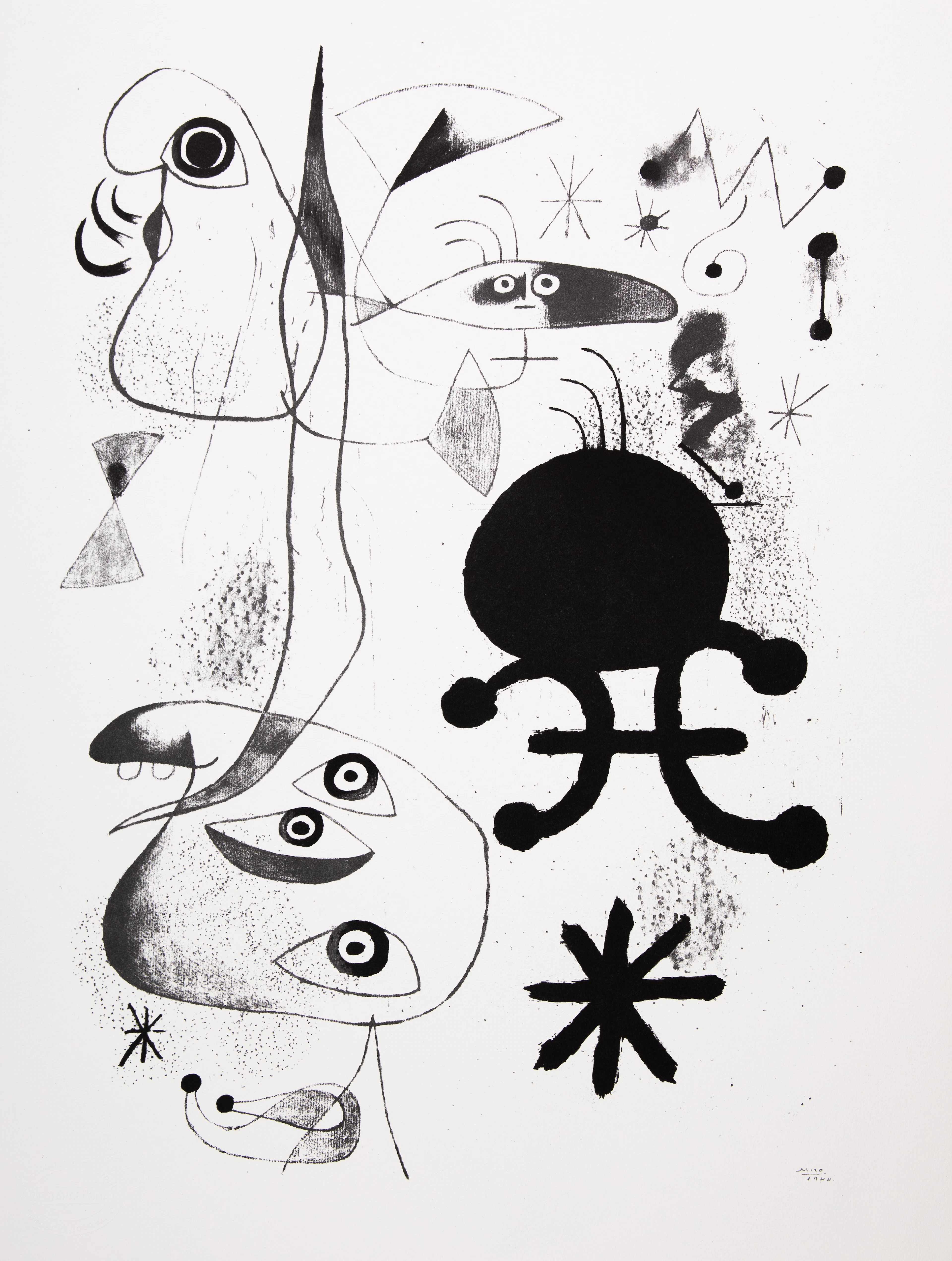 Joan MIRO : Barcelona, Personnages joyeux - Sérigraphie signée