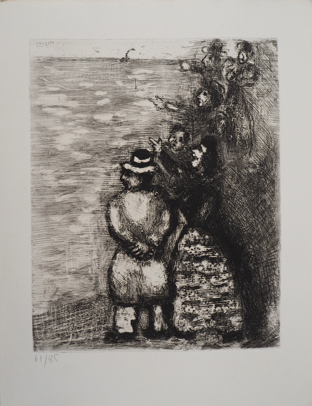 Marc CHAGALL : Face à la mer, Gravure originale signée
