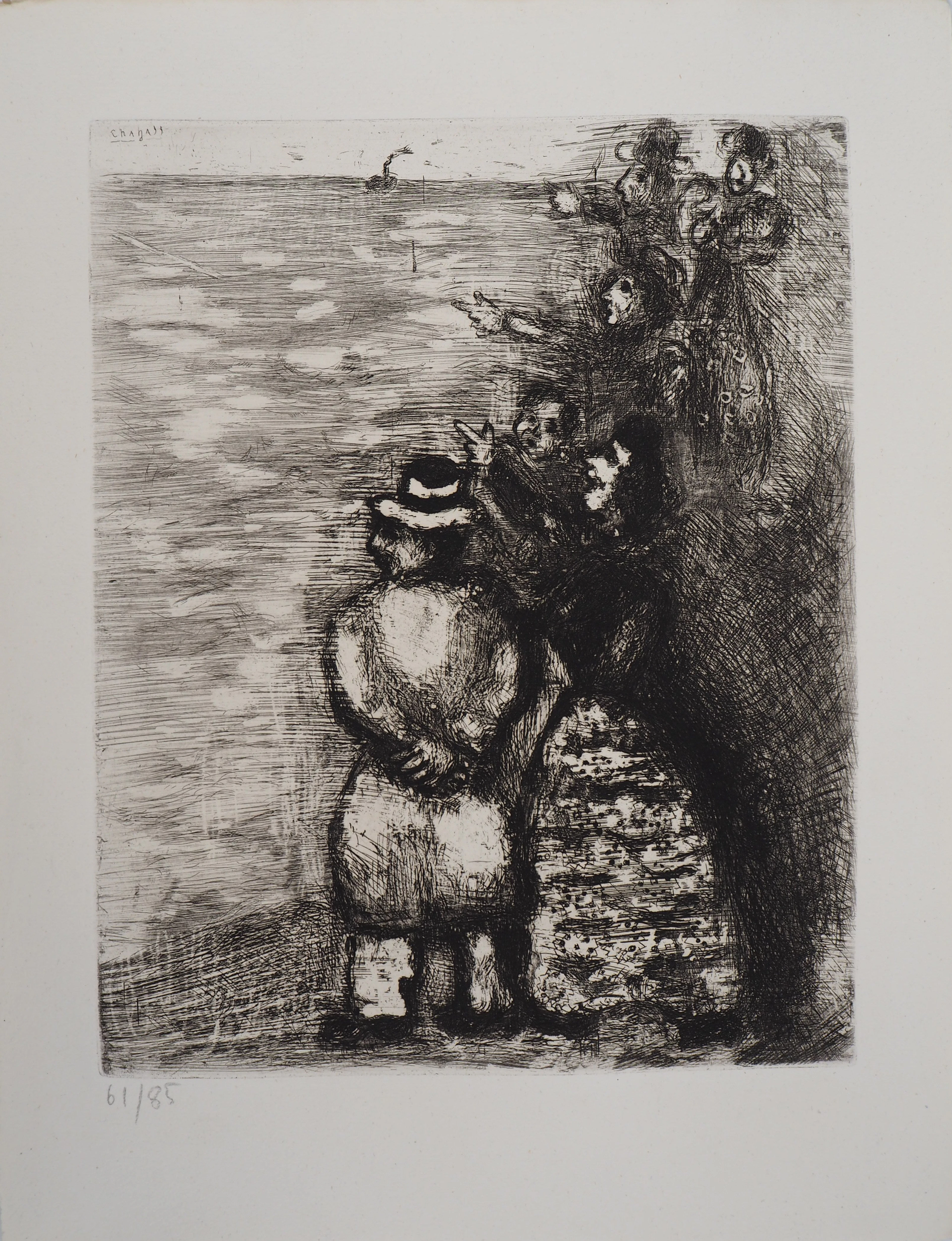 Marc CHAGALL : Face à la mer, Gravure originale signée