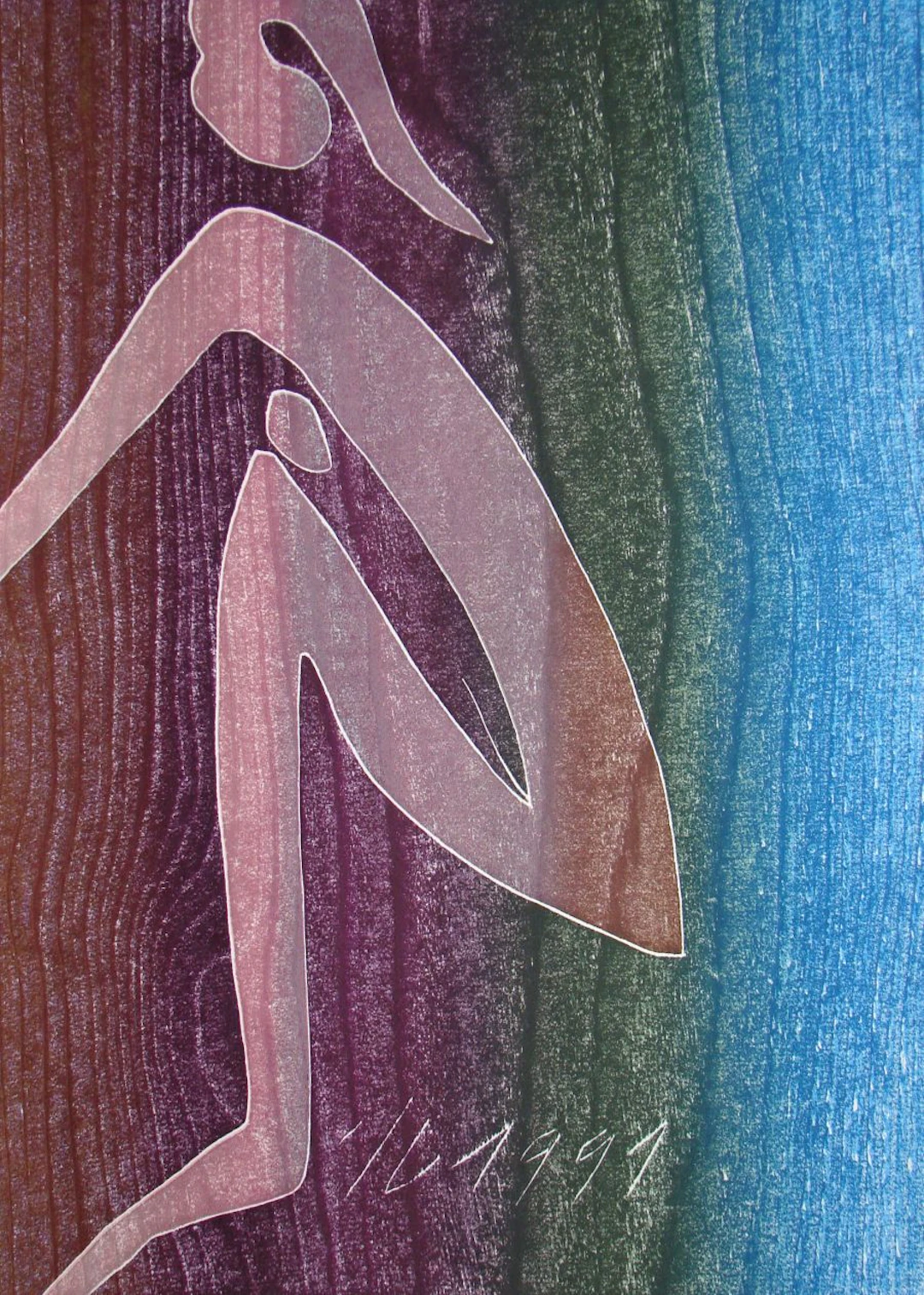 Franz EGGENSCHWILER - Vogelfrau, 1992 - Gravure sur bois originale
