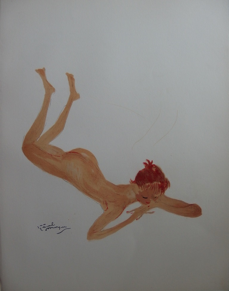 Jean-Gabriel DOMERGUE - Charmant songe, Lithographie originale signée